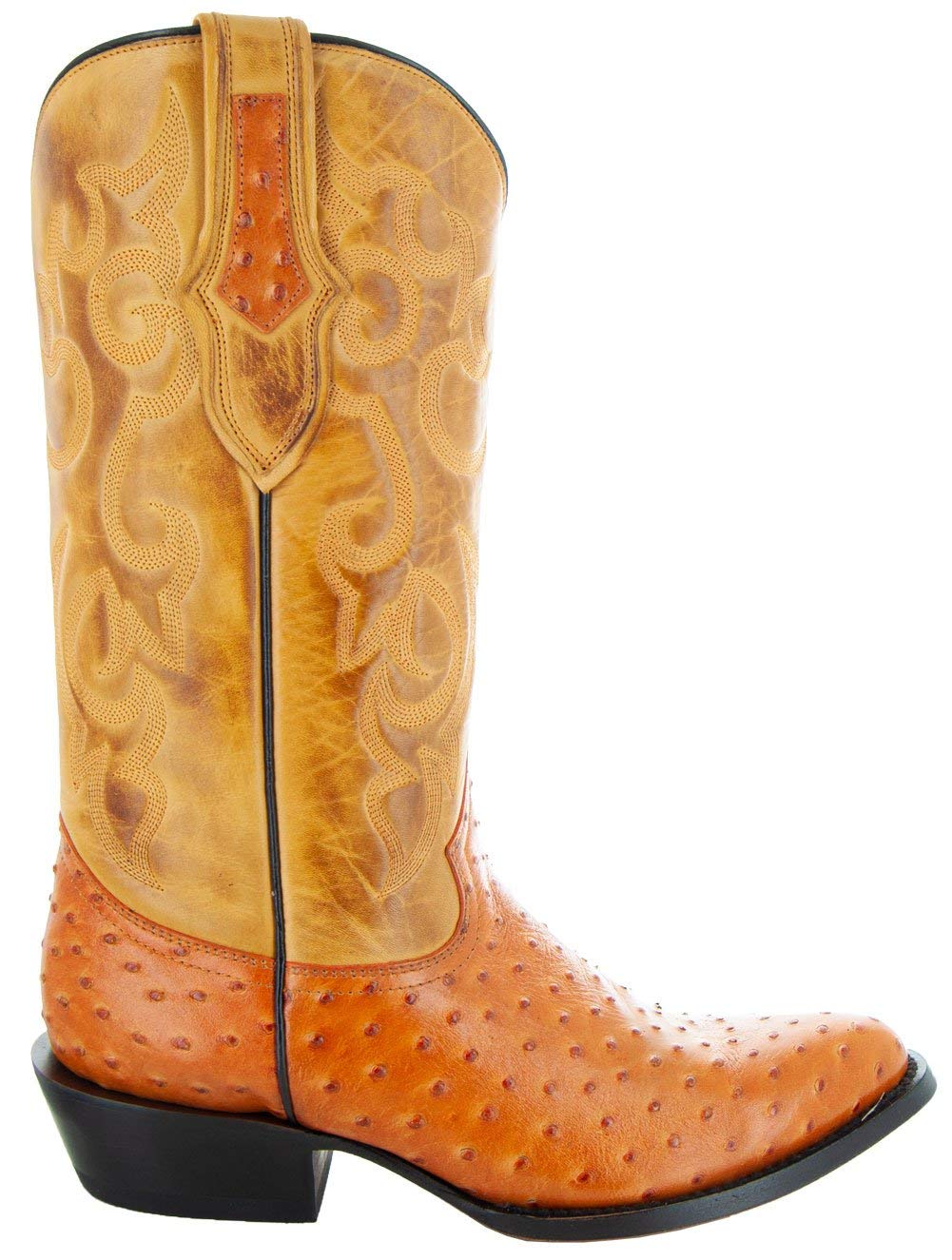 **Men's Exotic Ostrich Print Cowboy Boots H7002 – Western Style Boots for Rodeo, Country Music & Casual Wear**
