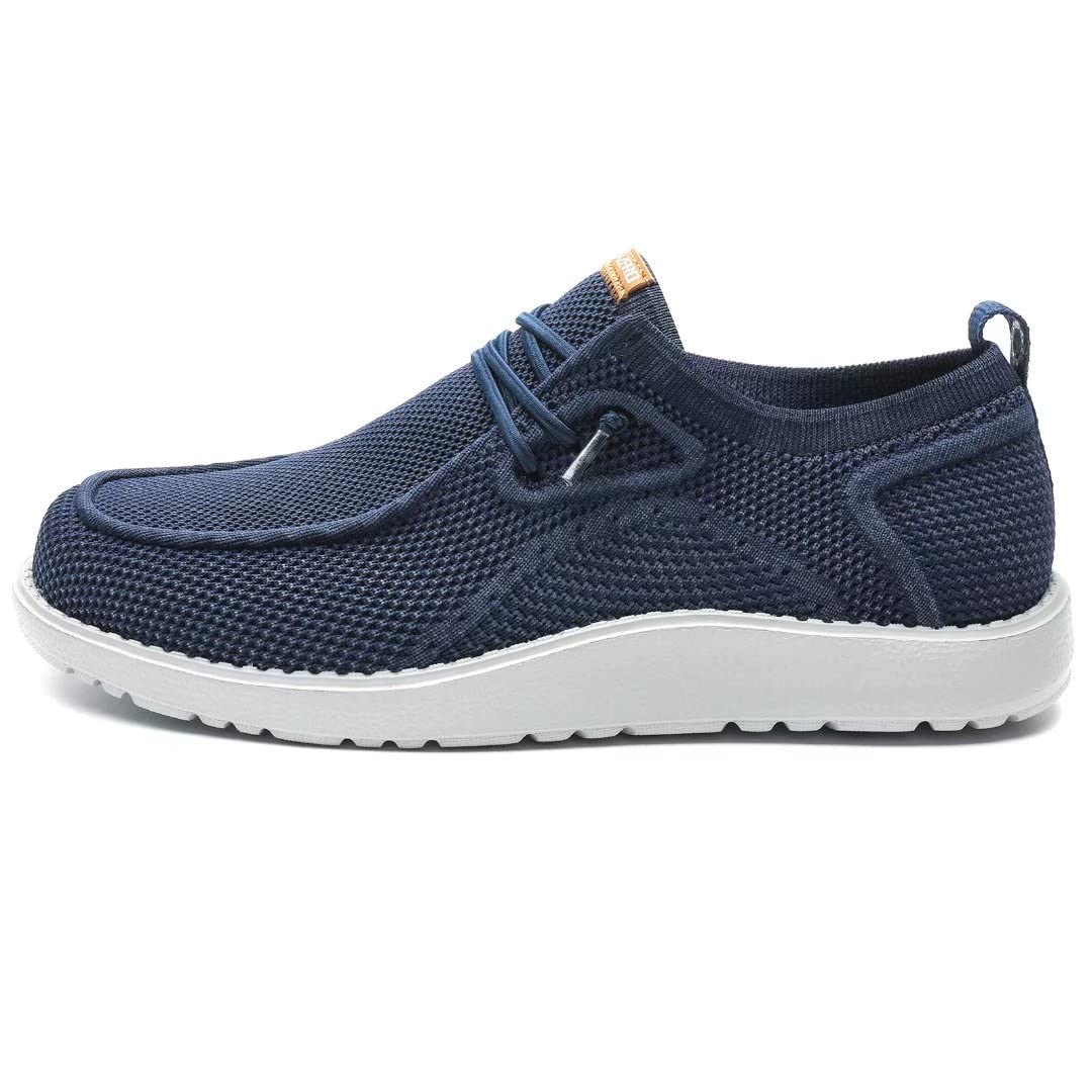 1TAZERO Men's Wide Slip-On Loafers - Comfortable Boat Shoes with Arch Support for Casual Wear & Outdoor Activities