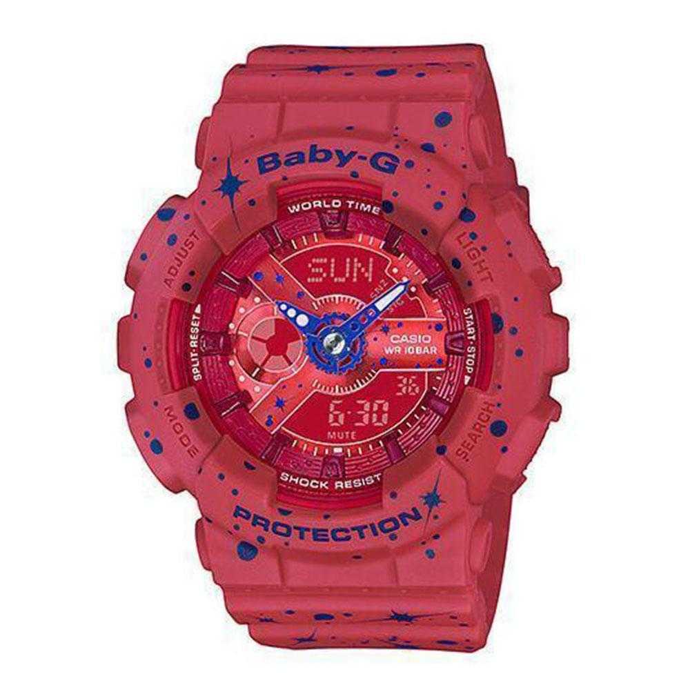 CASIO BABY-G BA-110ST-4ADR Digital Quartz Red Resin Women's Watch - Sporty & Stylish for Outdoor Activities, Fitness & Everyday Wear