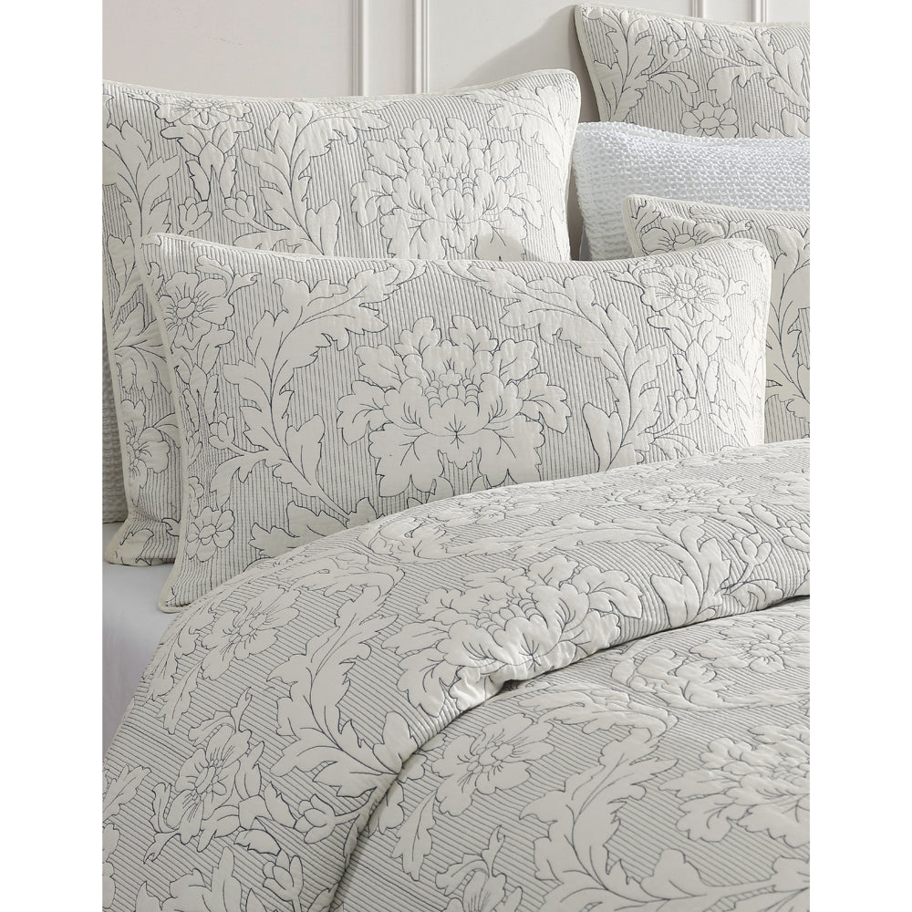 Premium Fleur Ink Quilt Cover Set Queen Size - Soft Floral Printed Bedding Set with Pillowcases, Breathable & Wrinkle-Resistant - Perfect for Master Bedroom, Guest Room & Cozy Home Decor
