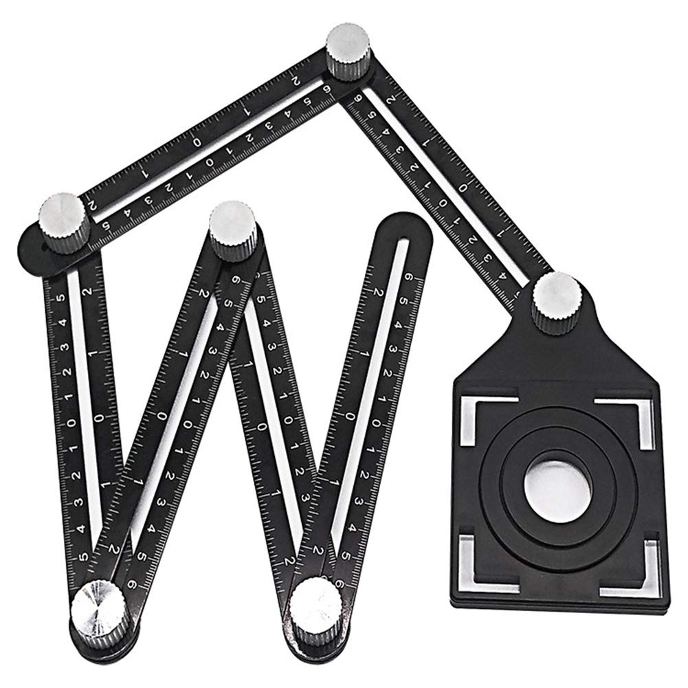 Multi-Angle Measuring Ruler - 6-Sided Aluminum Alloy Angle Finder Tool for Woodworking, Carpentry & DIY Projects | Precision Layout Tool with Full Metal Construction | Perfect for Builders, Handymen & Craft Enthusiasts (Workshop, Home Improvement, Furniture Making)