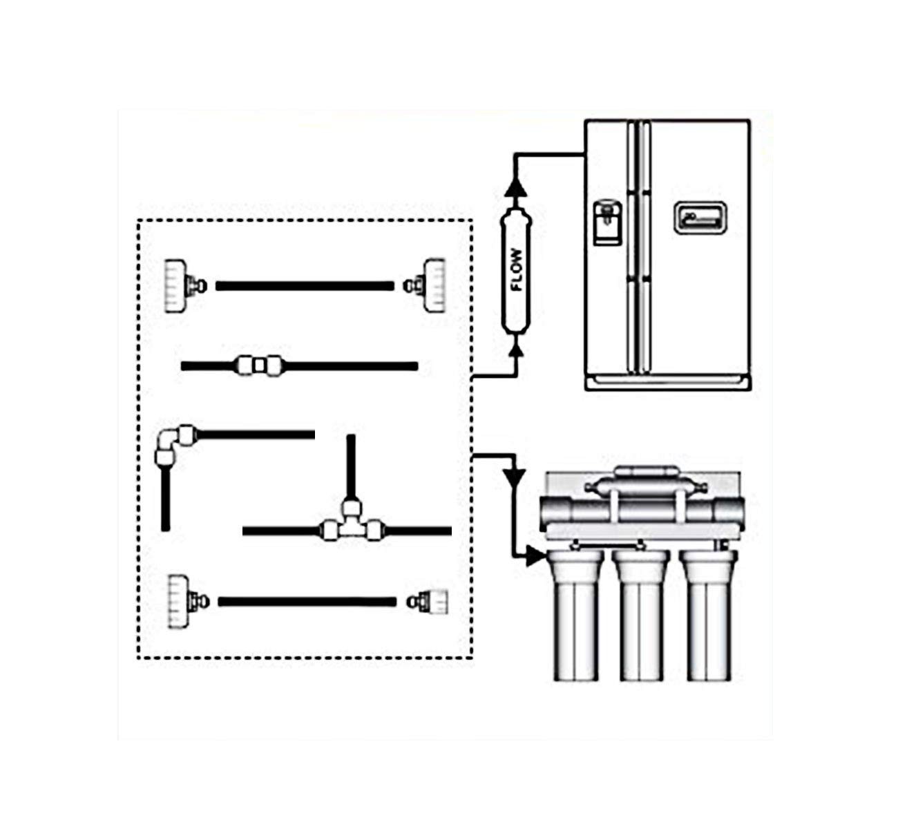 49.2Ft Refrigerator Water Line Kit with Ice Maker Connector - 1/4