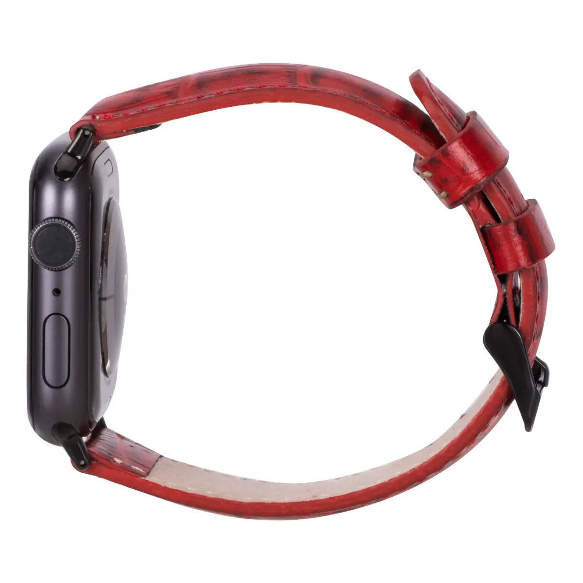 Genuine Red Crocodile Pattern Leather Apple Watch Band - Classic Luxury Strap for Apple Watch Series 9/8/7/SE - Perfect for Business, Formal Events & Everyday Wear