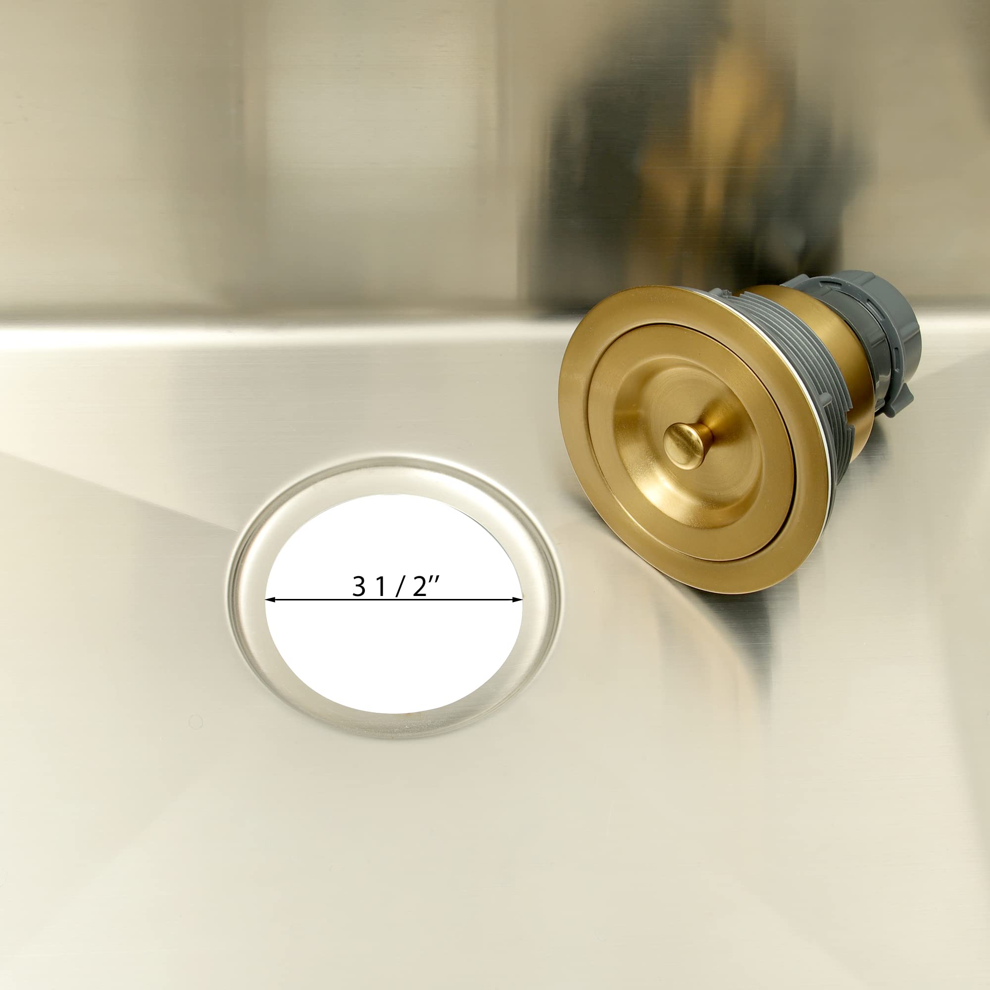 Premium Gold Kitchen Sink Drain Assembly - 3.5