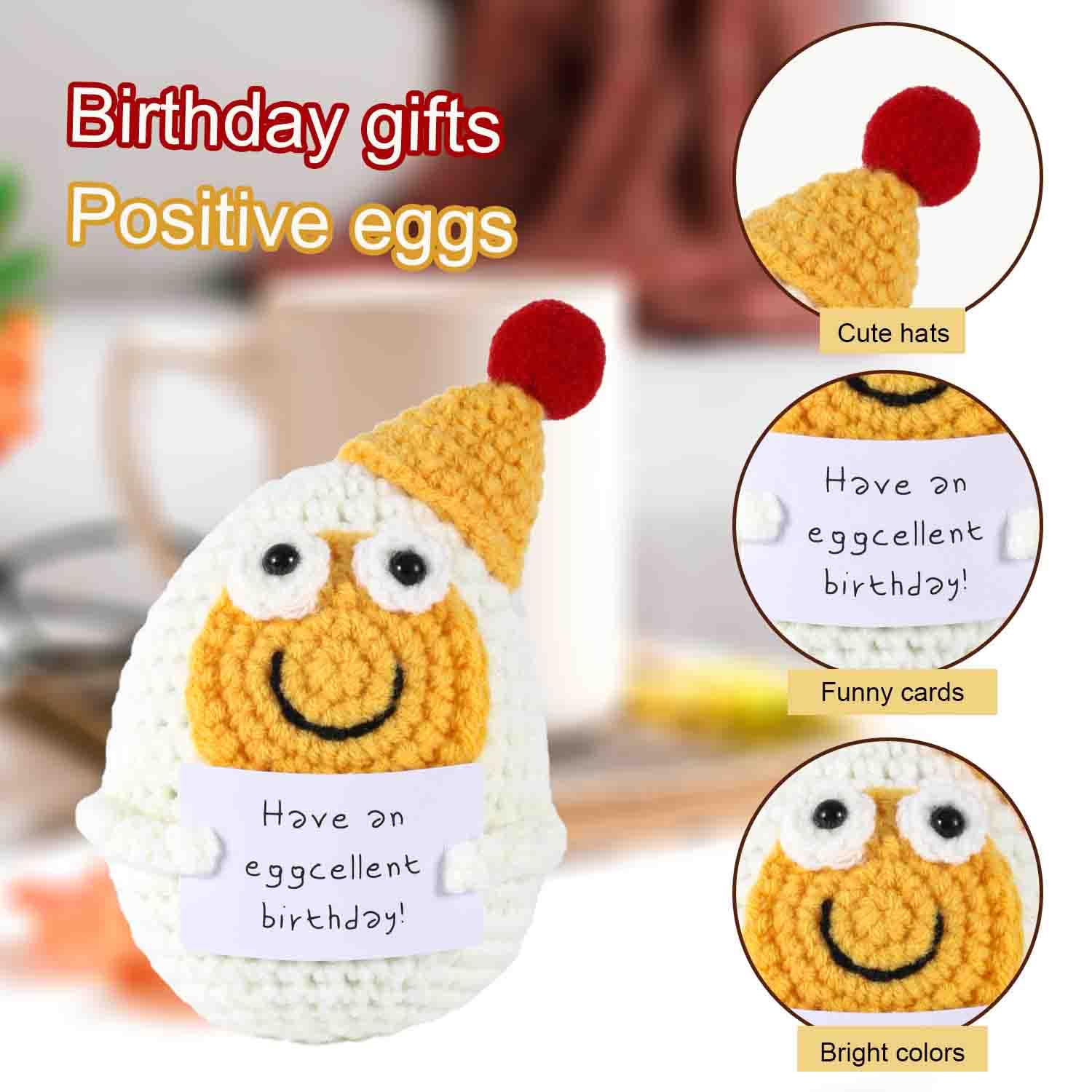 Handmade Crochet Egg Doll - Cute Positive Emotional Support Gift for Christmas, Encouragement, Home Decor (Bedroom, Living Room, Bookshelf, Desk) - Perfect for Gifting & Stress Relief