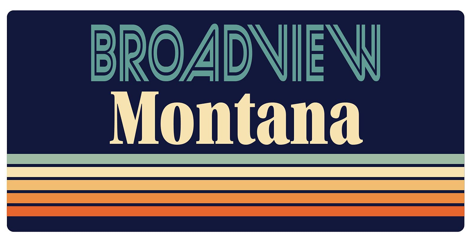 Vintage Retro Design Broadview Montana 5 x 2.5-Inch Refrigerator Magnet - Perfect for Fridge, Office, Home Decor & Souvenir Gifts