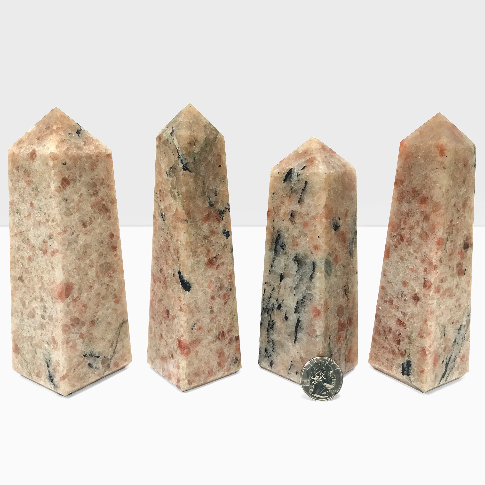 Natural Sunstone Obelisk Polished Tower Point - Energy Healing Crystal for Home Decor, Meditation & Feng Shui - 12 Inch Spiritual Gift for Reiki Practitioners