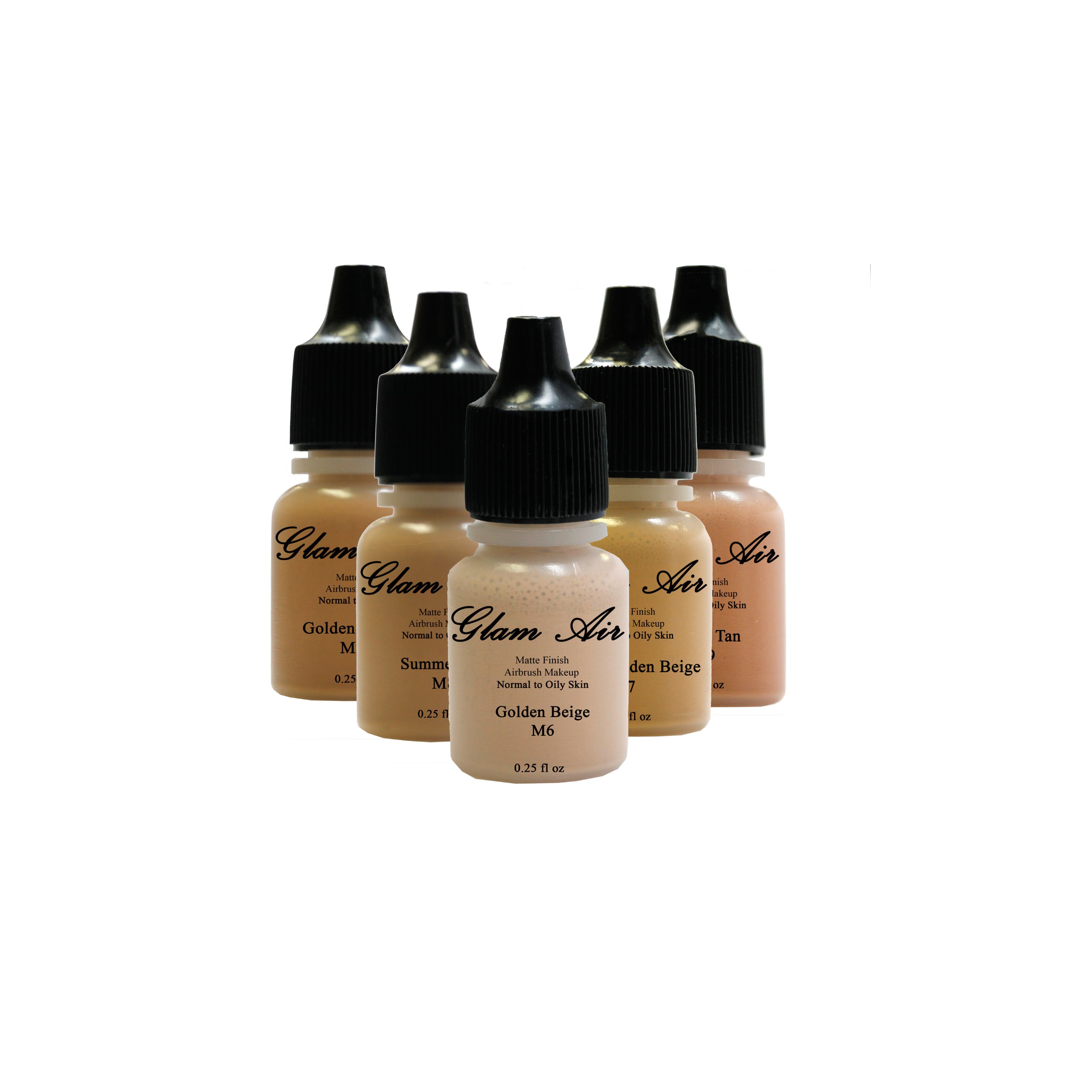 16 Shades Water-Based Airbrush Matte Makeup Foundation Set - 0.25oz Long Lasting Bottles for Normal to Oily Skin | Professional Airbrush Makeup Kit for Bridal, Photography & Special Occasion Makeup