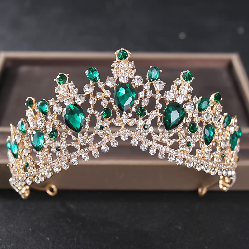 Luxury Baroque Crystal Crown Tiara for Women - Vintage Princess Queen Wedding Prom Pageant Hair Jewelry Diadem (Purple) | Perfect for Bridal, Cosplay, and Special Occasions