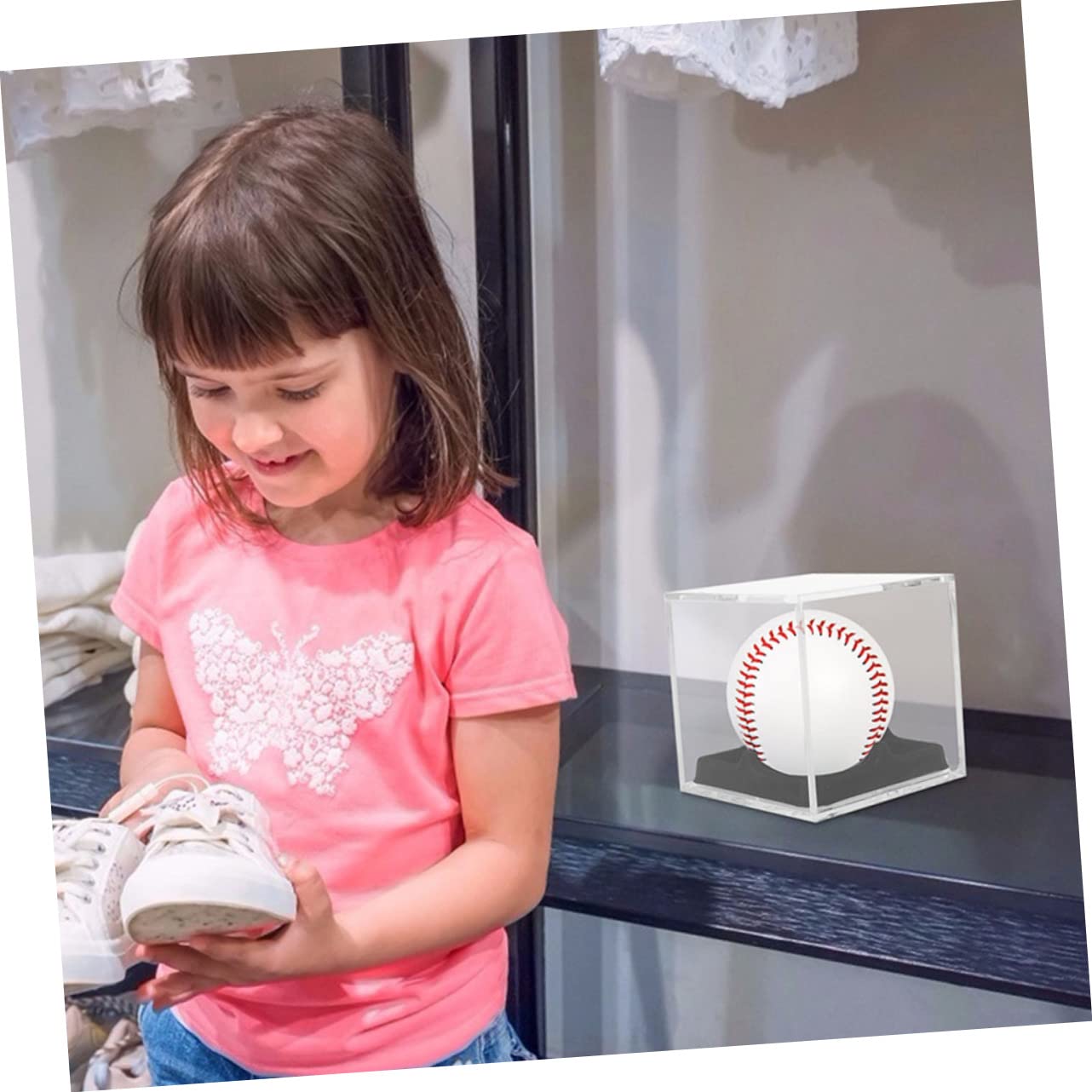Abaodam 2-Pack Clear Baseball Display Case - Crystal Clear Plastic Box for Softball & Baseball Storage - Perfect for Sports Memorabilia, Collectibles, and Trophy Display at Home or Office
