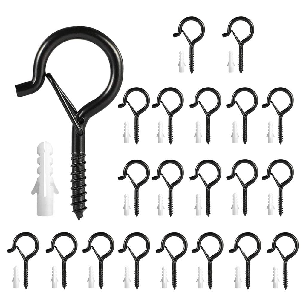20 Pack Q-Hanger Hooks for Outdoor String Lights - Christmas & New Year Party Decorations, Plant Hangers, Wind Chimes - Durable Safety Buckle Design for Patio, Garden & Backyard Lighting