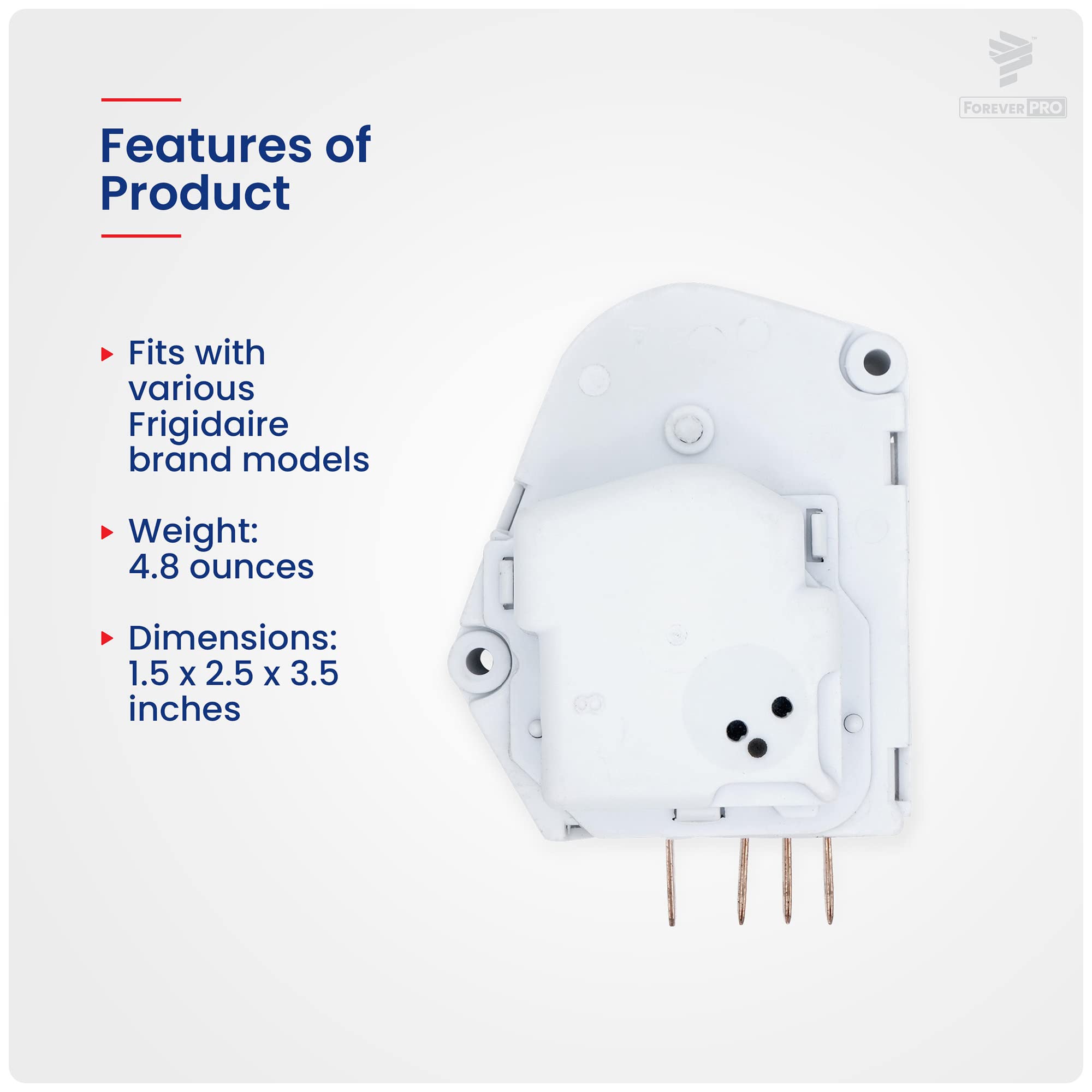 ForeverPRO 215846604 Refrigerator Defrost Timer Replacement for Frigidaire Models 241809402, 241809401, 08000035, 08003824 - Perfect for Kitchen Appliance Repair & Maintenance