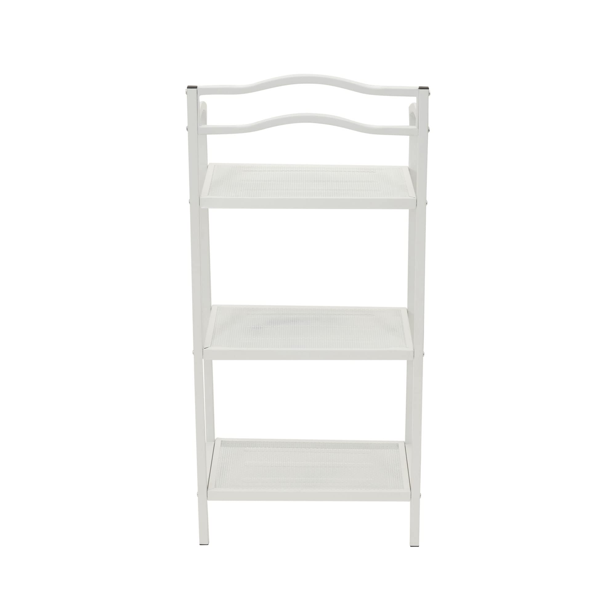 3-Tier Metal Bathroom Storage Shelf - Space Saving Organizer for Towels, Toiletries & Cosmetics | Rust-Resistant White Finish | Perfect for Small Bathrooms, Showers & Vanities