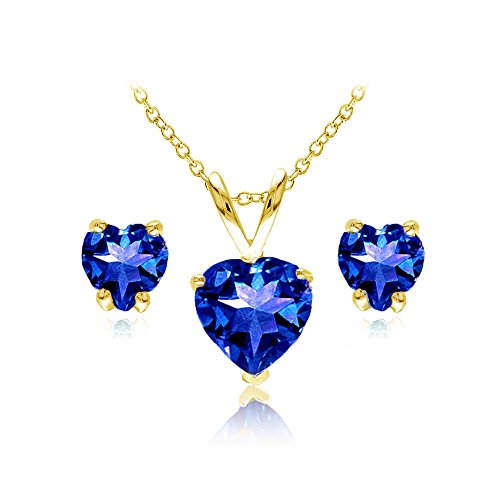Created Blue Sapphire - Yellow Gold Flash