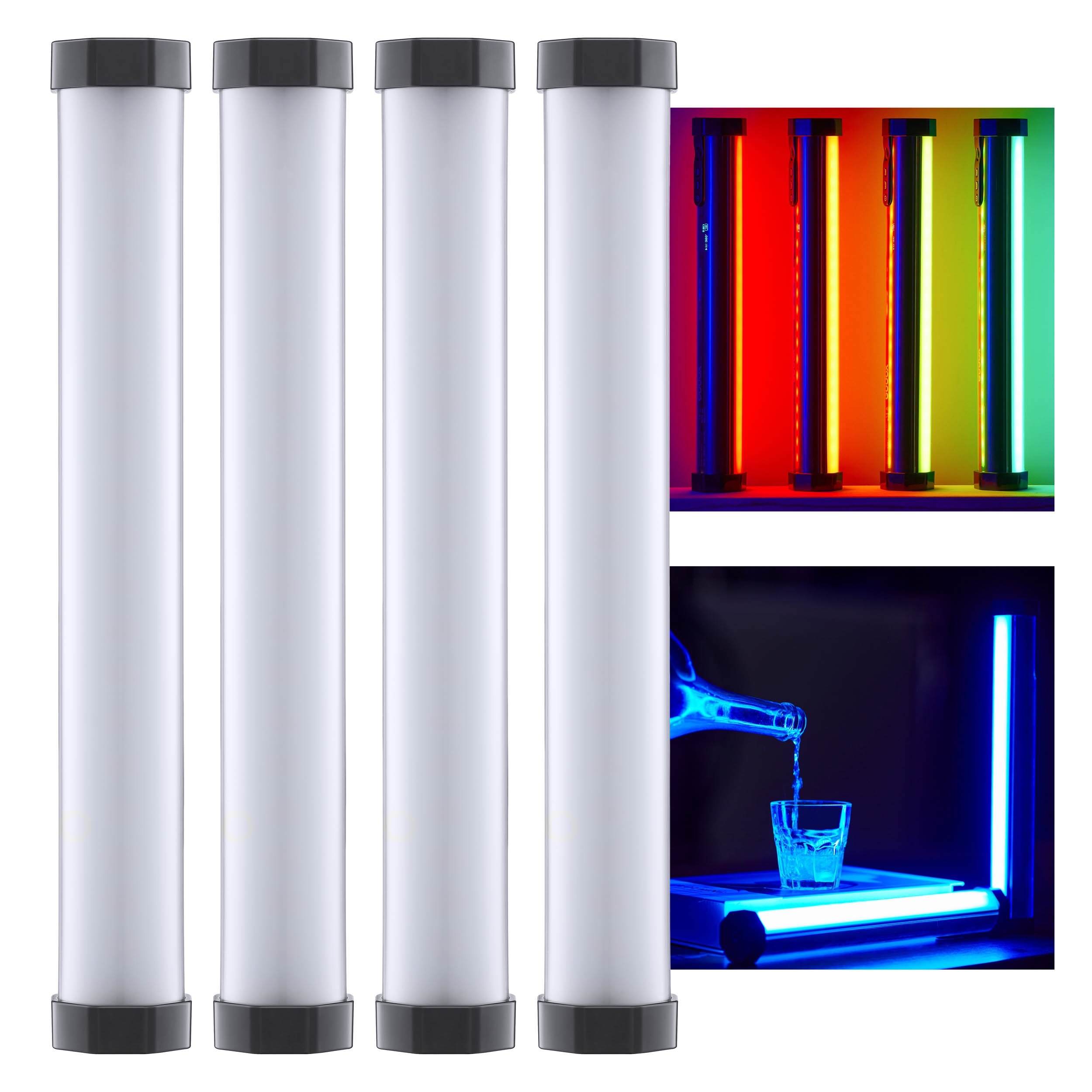 TL30 K4 Bi-Color RGB LED Tube Light Kit - Quad Pack for Studio Lighting, Photography & Stage Effects