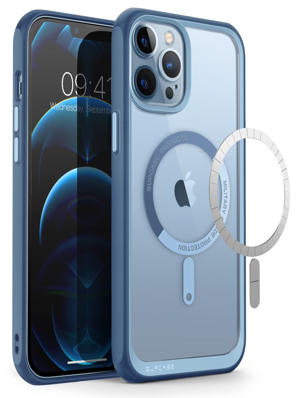 SUPCASE Unicorn Beetle Mag iPhone 13 Pro Max Case - Military-Grade Protective Slim Clear Magnetic Shockproof Phone Cover with MagSafe Compatibility | Perfect for Outdoor Adventures, Work & Daily Use (Azure)