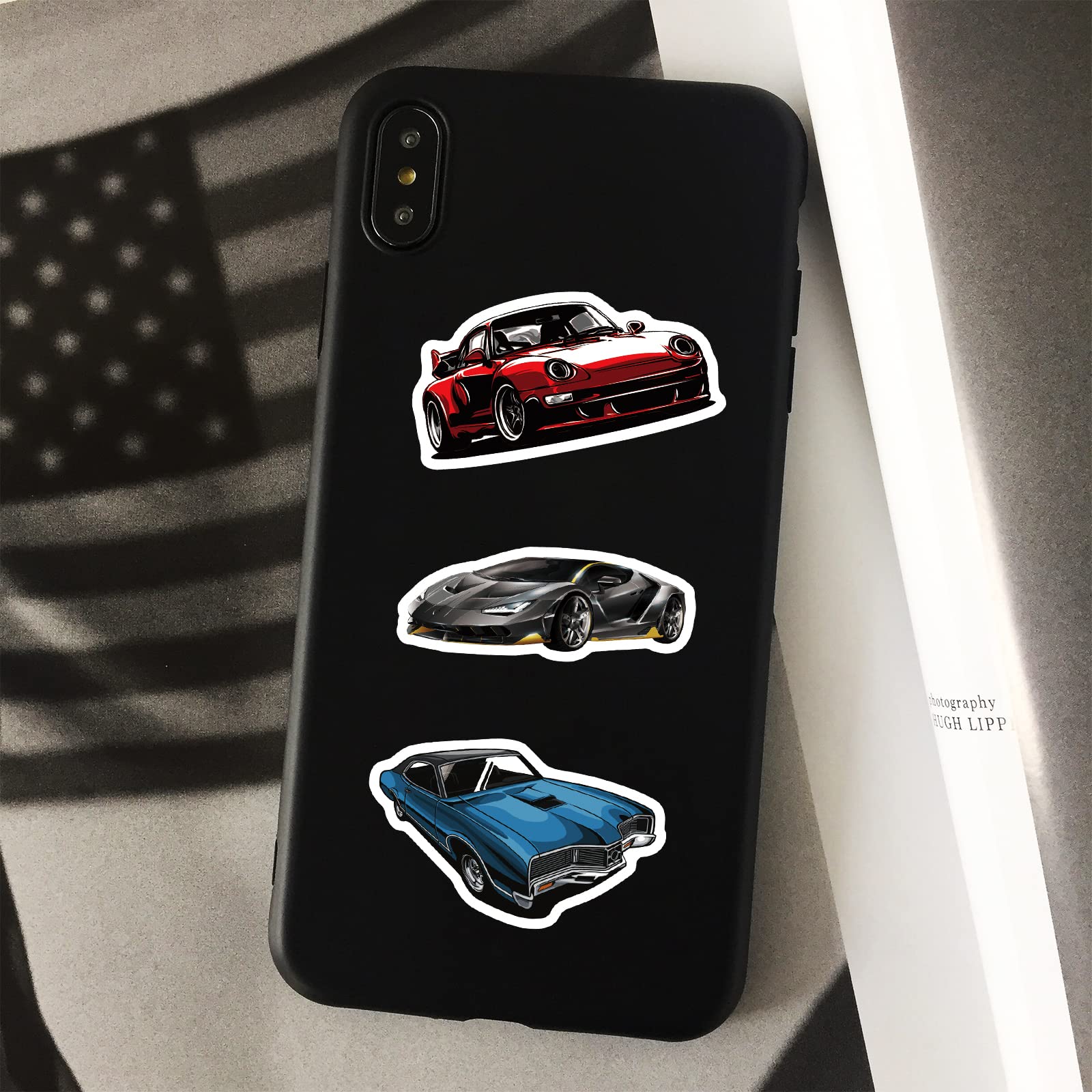 50PCS Kids Car Stickers - Waterproof Racing & Sports Car Decals for Water Bottles, Laptops, Skateboards & Helmets | Durable Vinyl Stickers for Boys & Girls | Perfect for School, Sports & Outdoor Activities