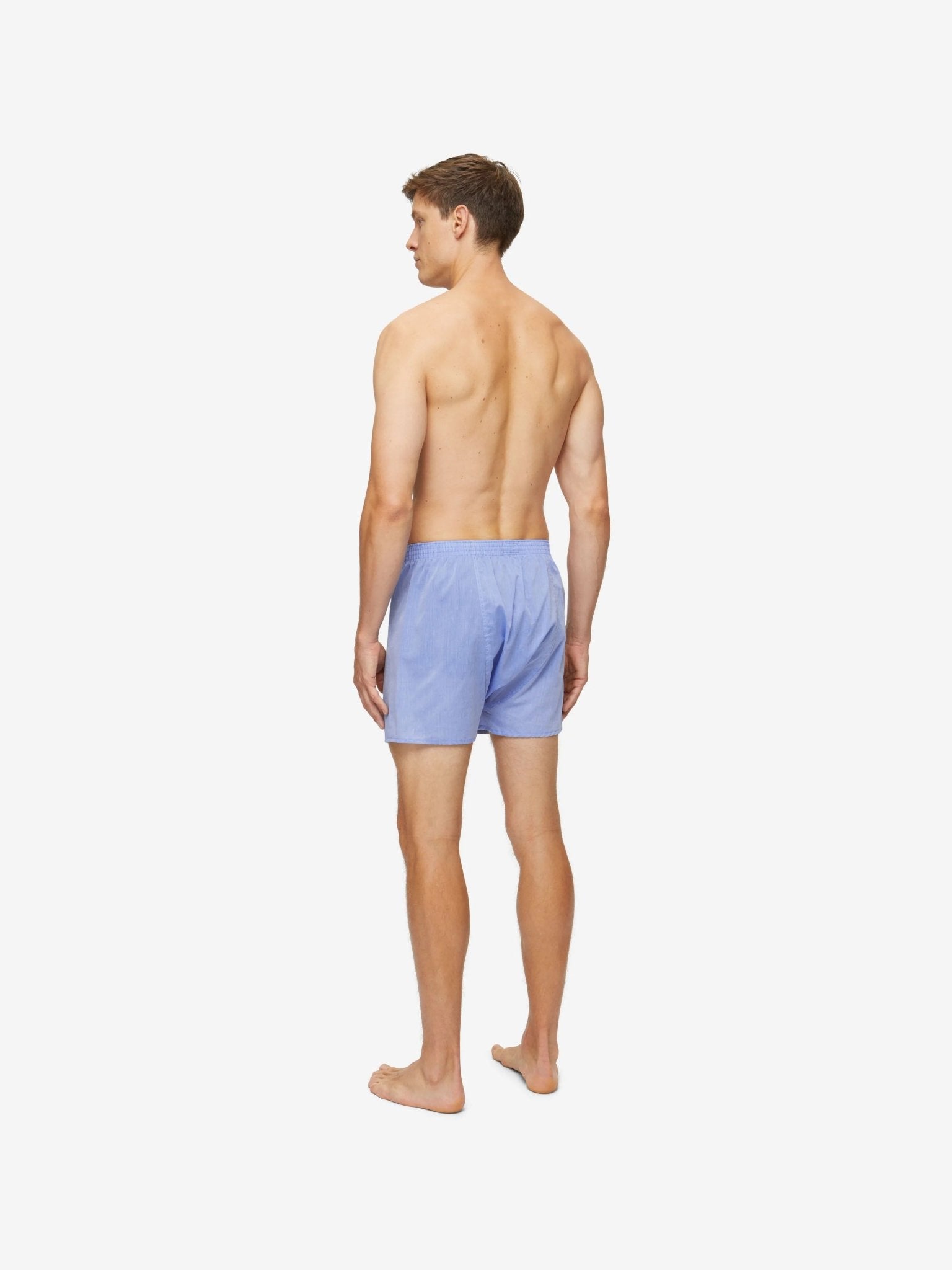 DEREK ROSE Amalfi Cotton Batiste Men's Classic Fit Boxers - Soft Breathable Underwear for Everyday Comfort | Perfect for Work, Travel & Lounge Wear (Blue)