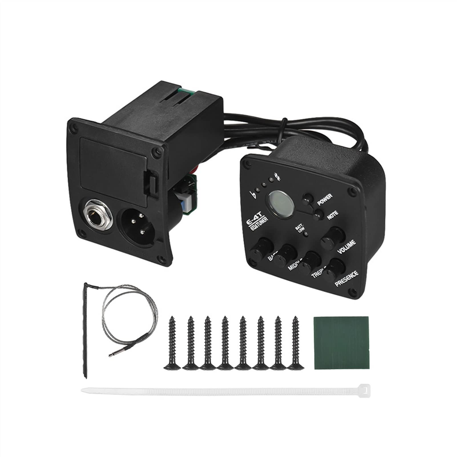 Acoustic Guitar Pickup with 4-Band EQ Equalizer - Piezo Preamp for Tone & Volume Control | Perfect for Live Performances & Studio Recording