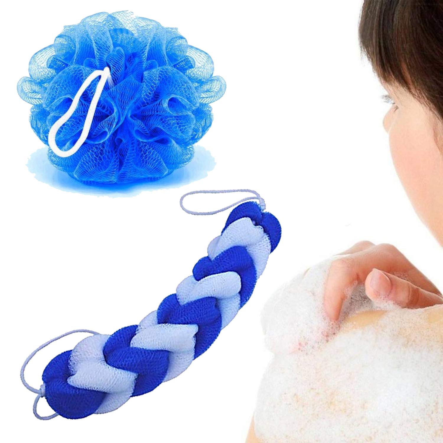 Premium Bath Sponge & Loofah Back Scrubber Set - Exfoliating Body Scrub for Men & Women - Perfect for Shower, Bath & Spa Relaxation at Home