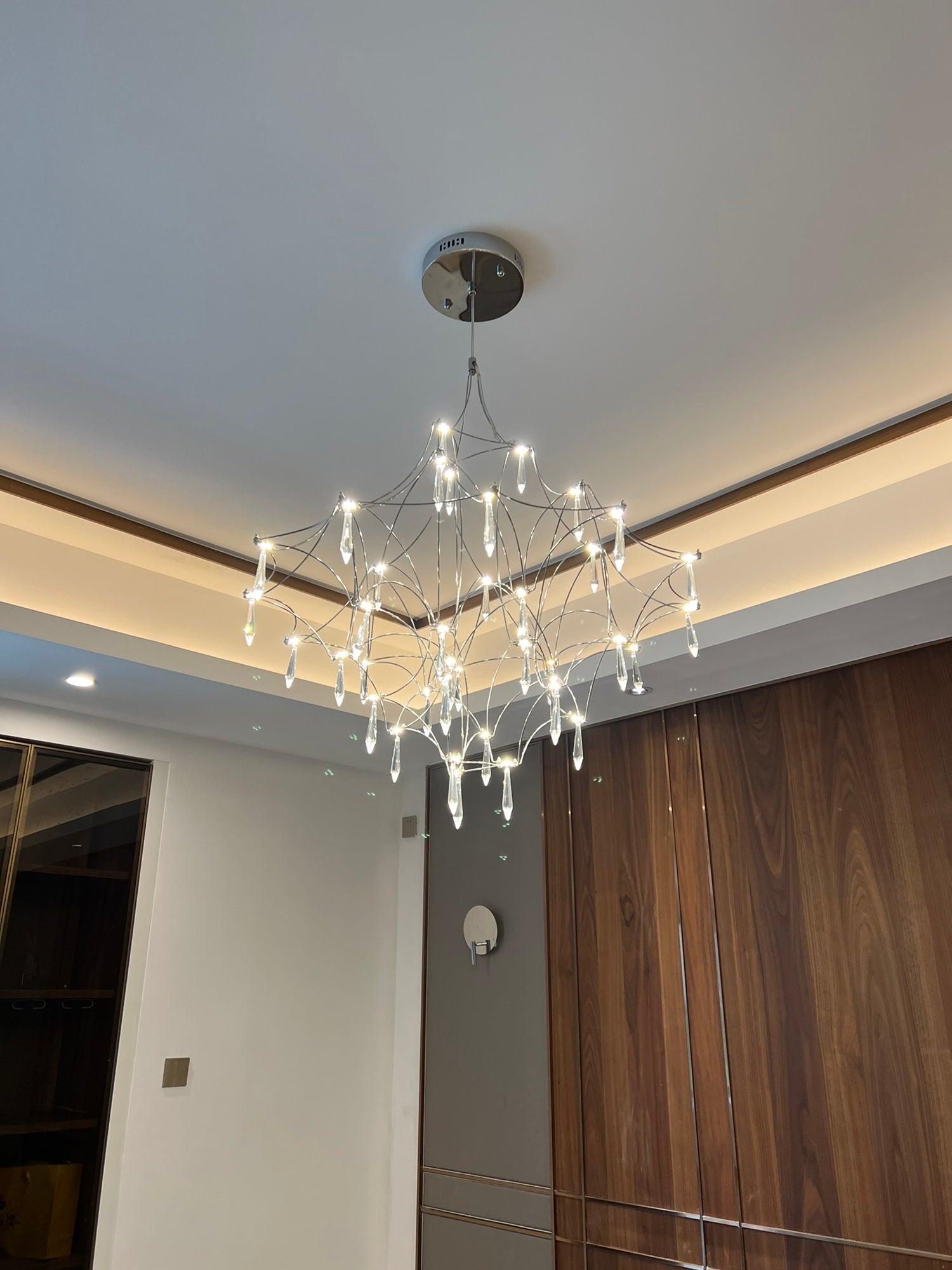 Elegant Mira Crystal Chandeliers - Modern Ceiling Lighting Fixtures for Dining Room, Bedroom & Living Room Decor