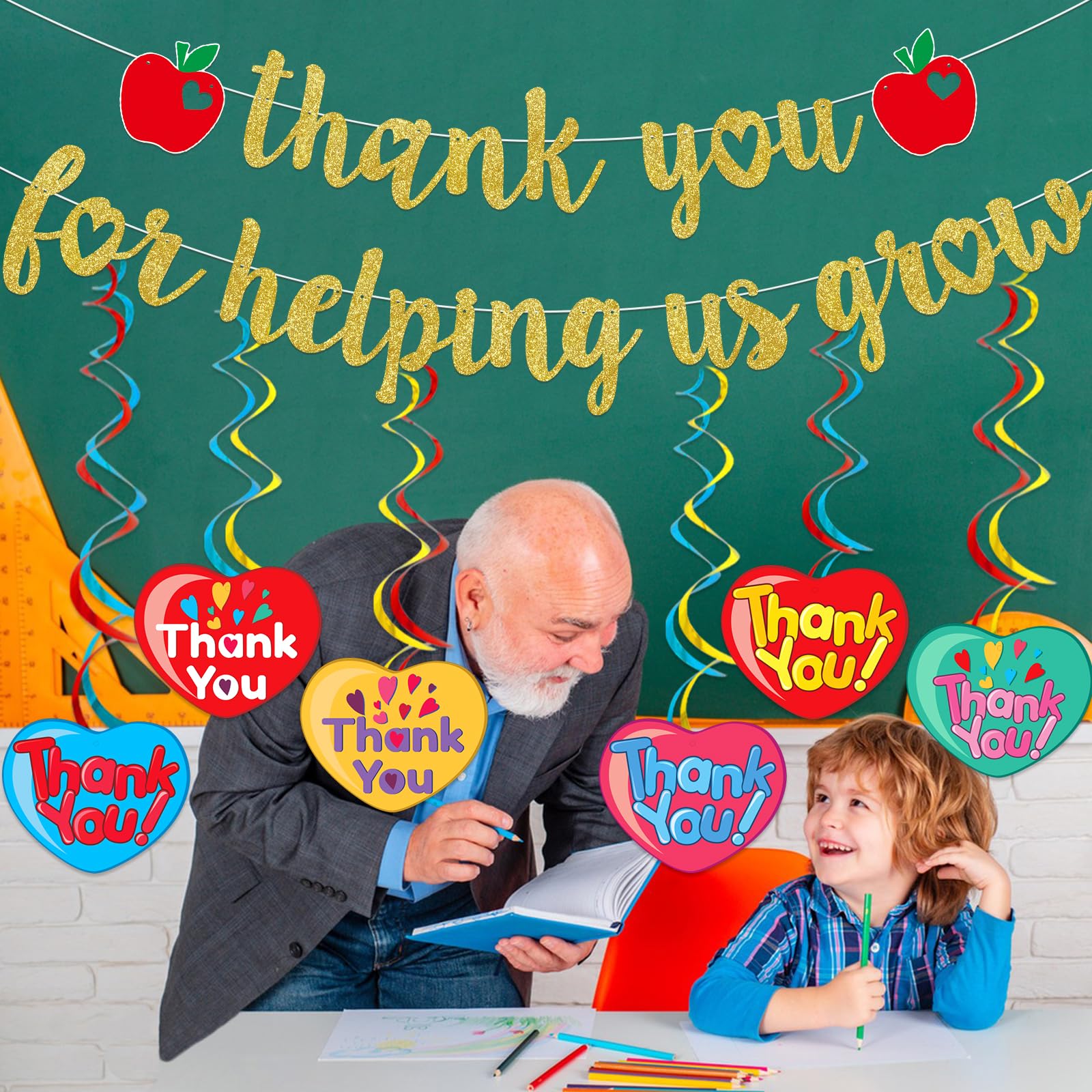 Teacher Appreciation Banner - Thank You Banner for Classroom Decor, Teacher's Day Party Supplies & School Celebration Decorations | Perfect for Teacher Appreciation Week, End of Year Gifts & School Events