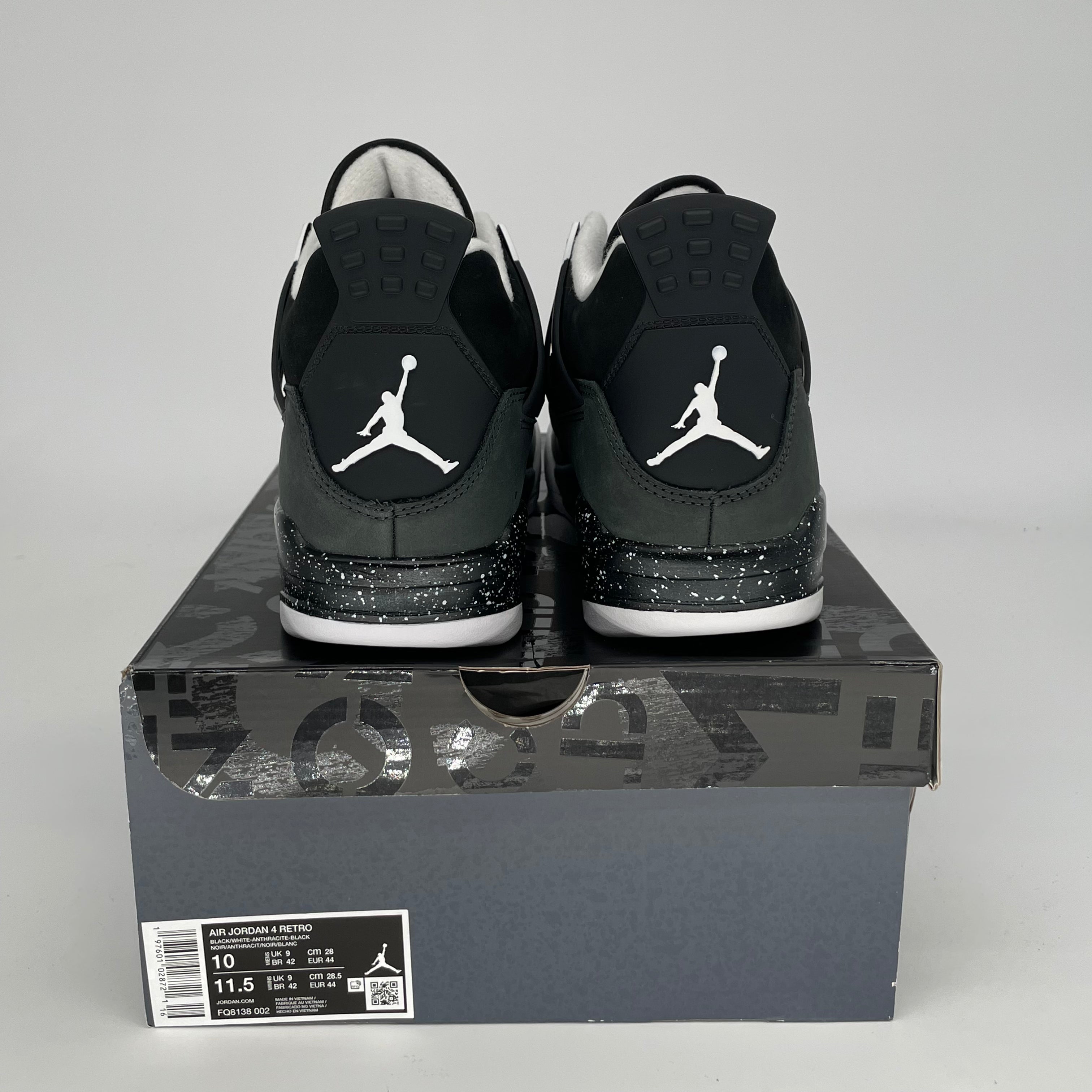 AIR JORDAN 4 FEAR Basketball Shoes - Men's Size 10/Women's Size 11.5 - Style Code FQ8138-002 - Perfect for Streetwear & Sneaker Collectors