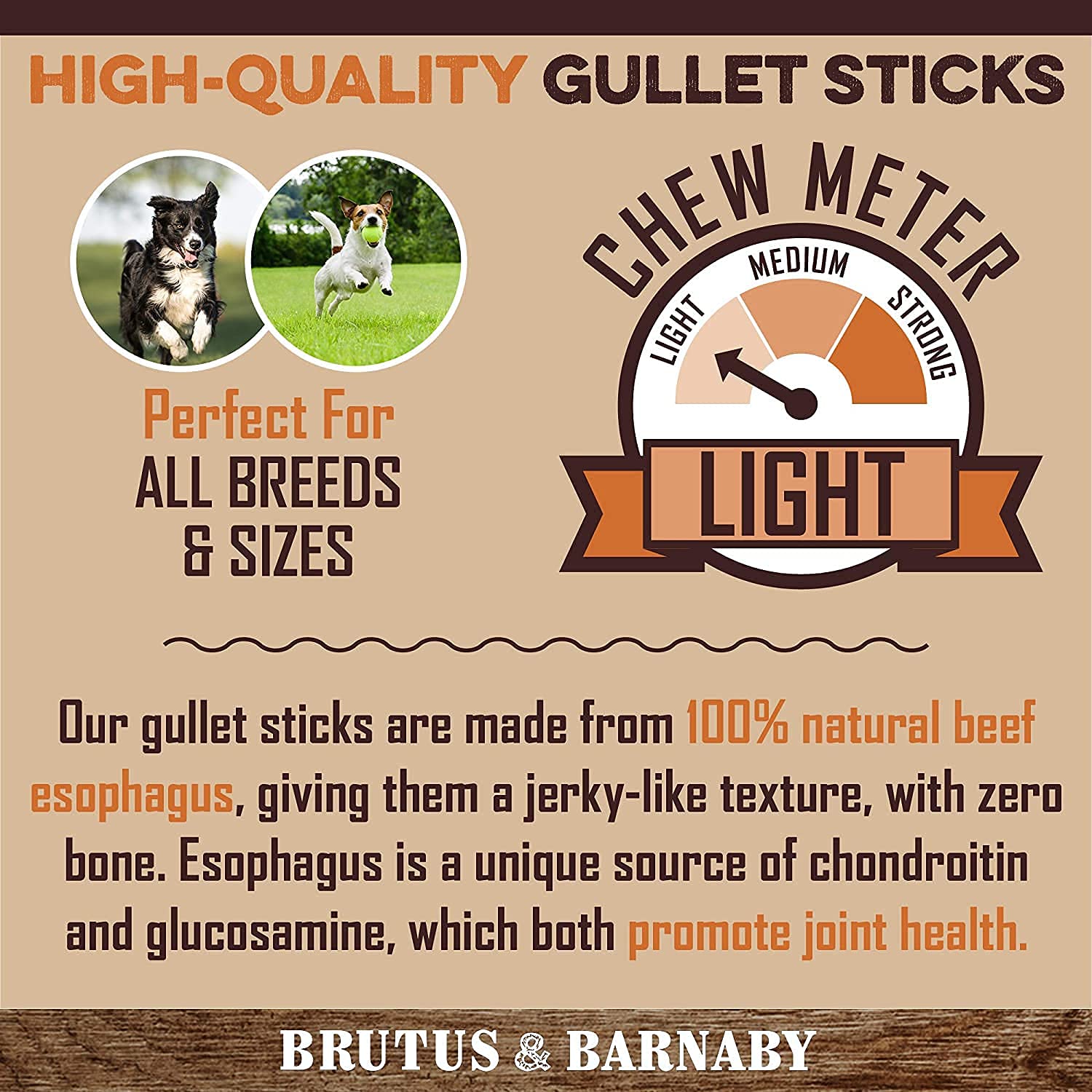 All Natural BRUTUS & BARNABY 12 Cow Ears + 15 Gullet Dog Treats - Healthy Chews for Small & Large Breeds - Perfect for Training, Dental Health & Long-Lasting Entertainment