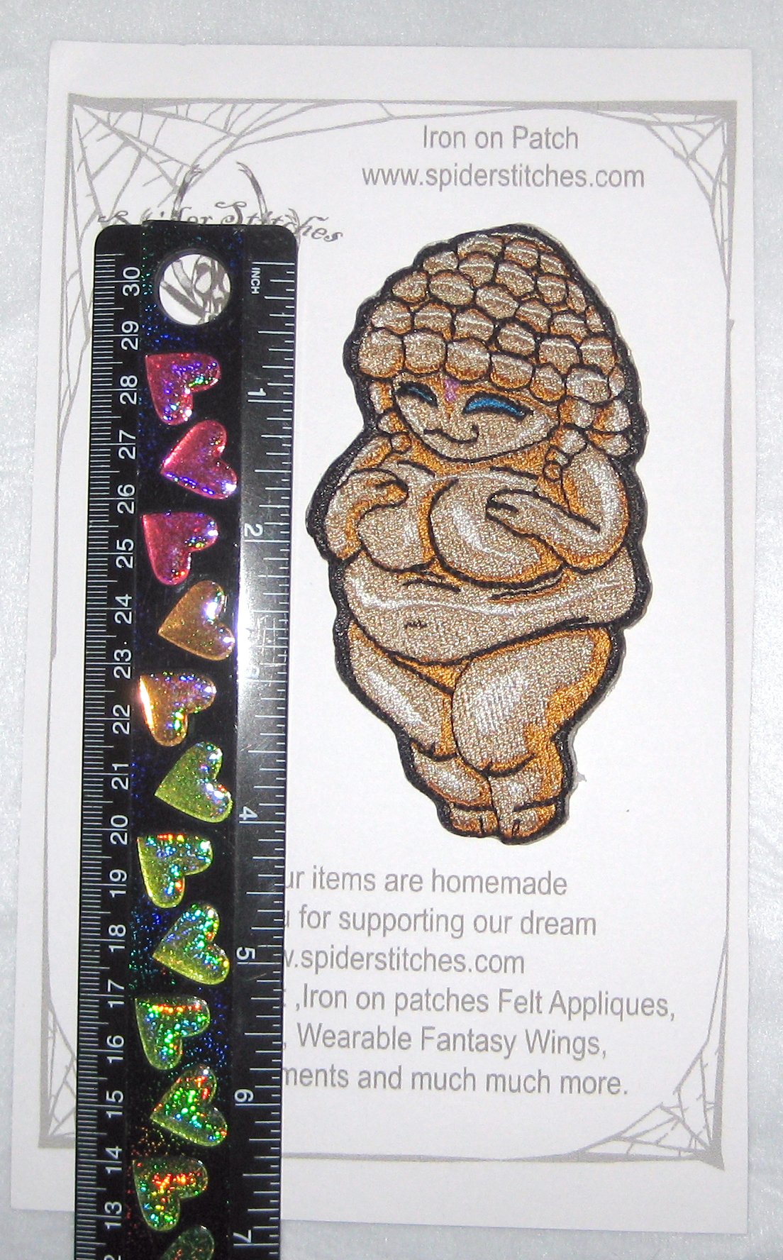 Venus of Willendorf Iron-on Patch - Fertility Goddess Applique for Clothing, Bags & DIY Crafts - Historical Artifact Reproduction for Costumes & Pagan Altars