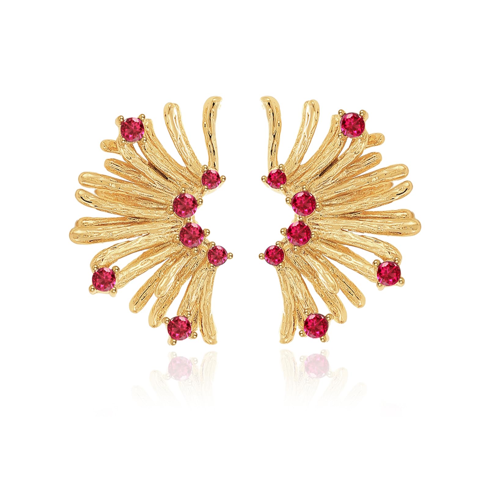 Chunky Gold Statement Earrings for Women - Elegant Cubic Zirconia Drop Dangle Earrings - Perfect for Party, Prom, Wedding & Evening Events - Fashion Jewelry Gift Idea