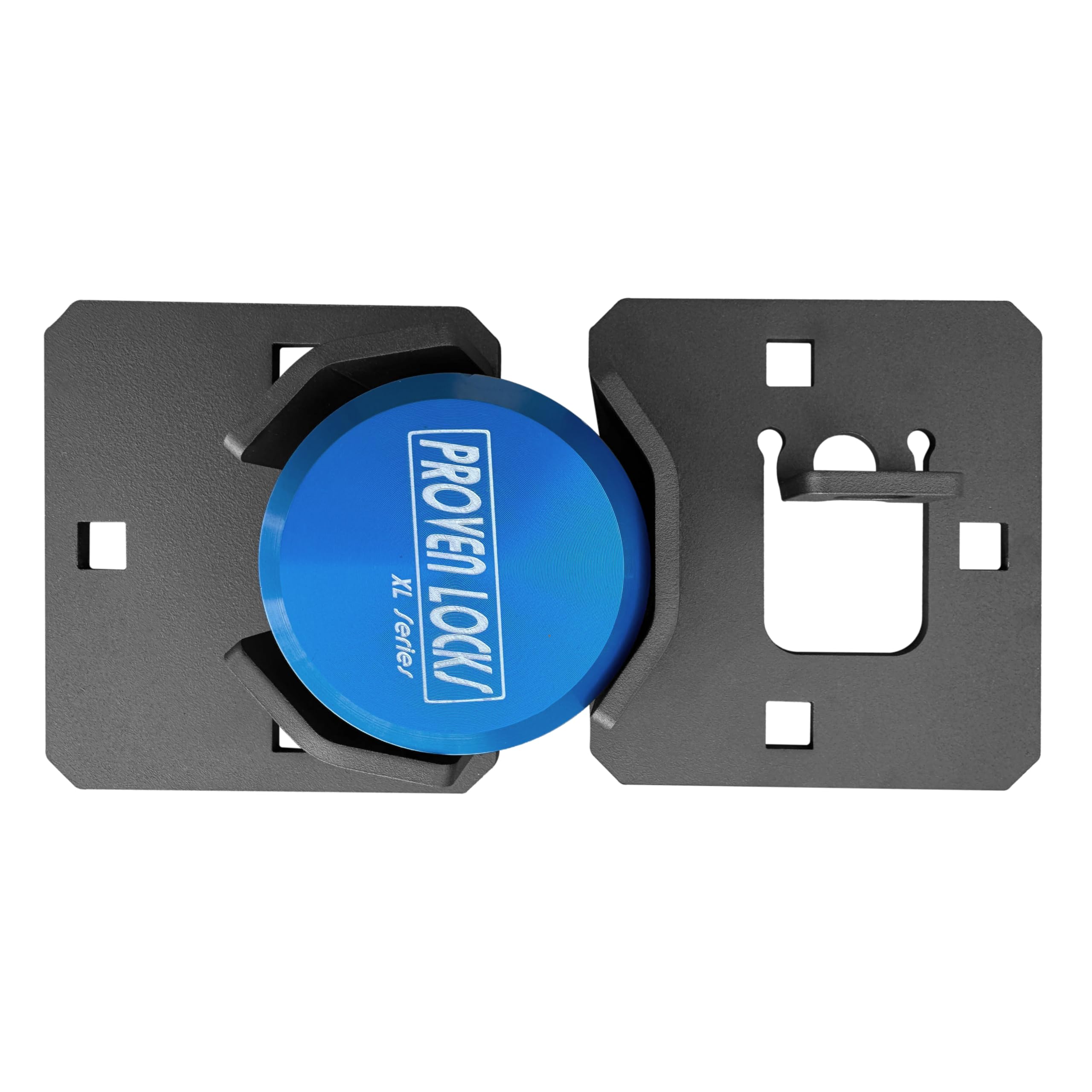 Proven Industries Puck Lock and Hasp Kit - Heavy Duty Storage Door Security Lock - Made in USA (Blue) - Ideal for Sheds, Garages, and Outdoor Storage Units
