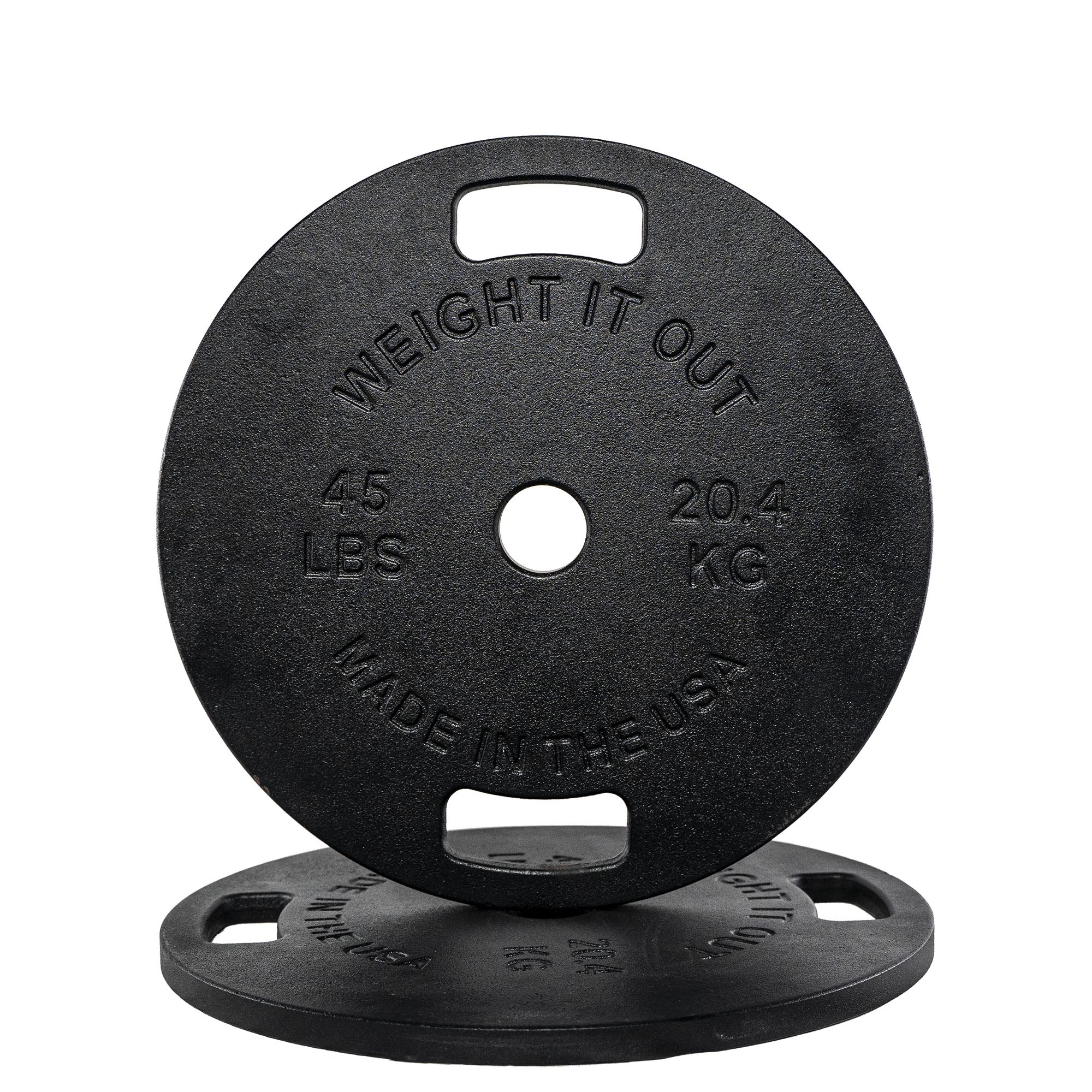 45lb Cast Iron & Calibrated Solid Steel Weight Plate Set - Gym & Home Workout Equipment for Strength Training & Fitness