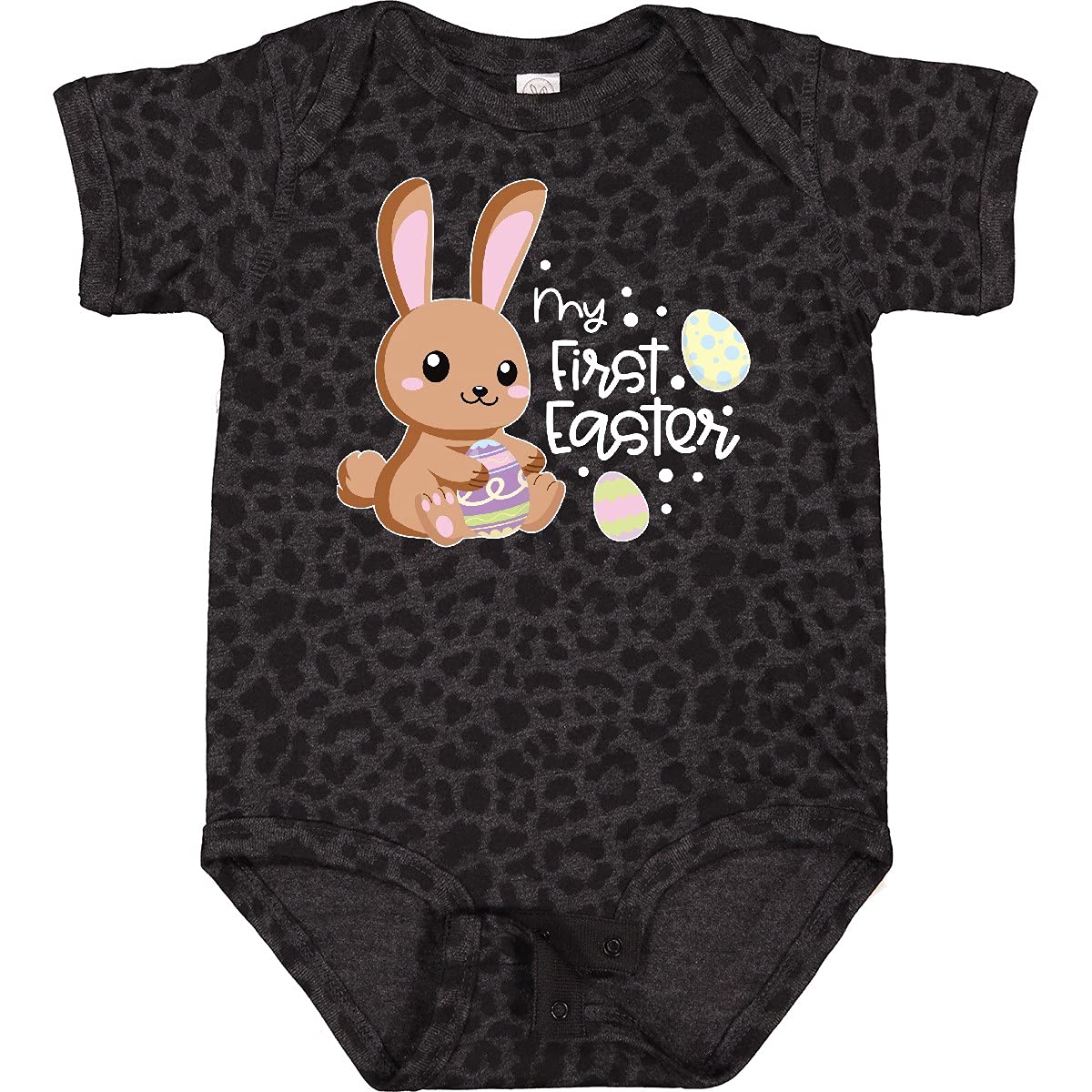 My 1st Easter with Cute Brown Bunny & Easter Eggs Baby Bodysuit - Soft Cotton Infant Onesie for Easter Photo Shoots & Family Celebrations