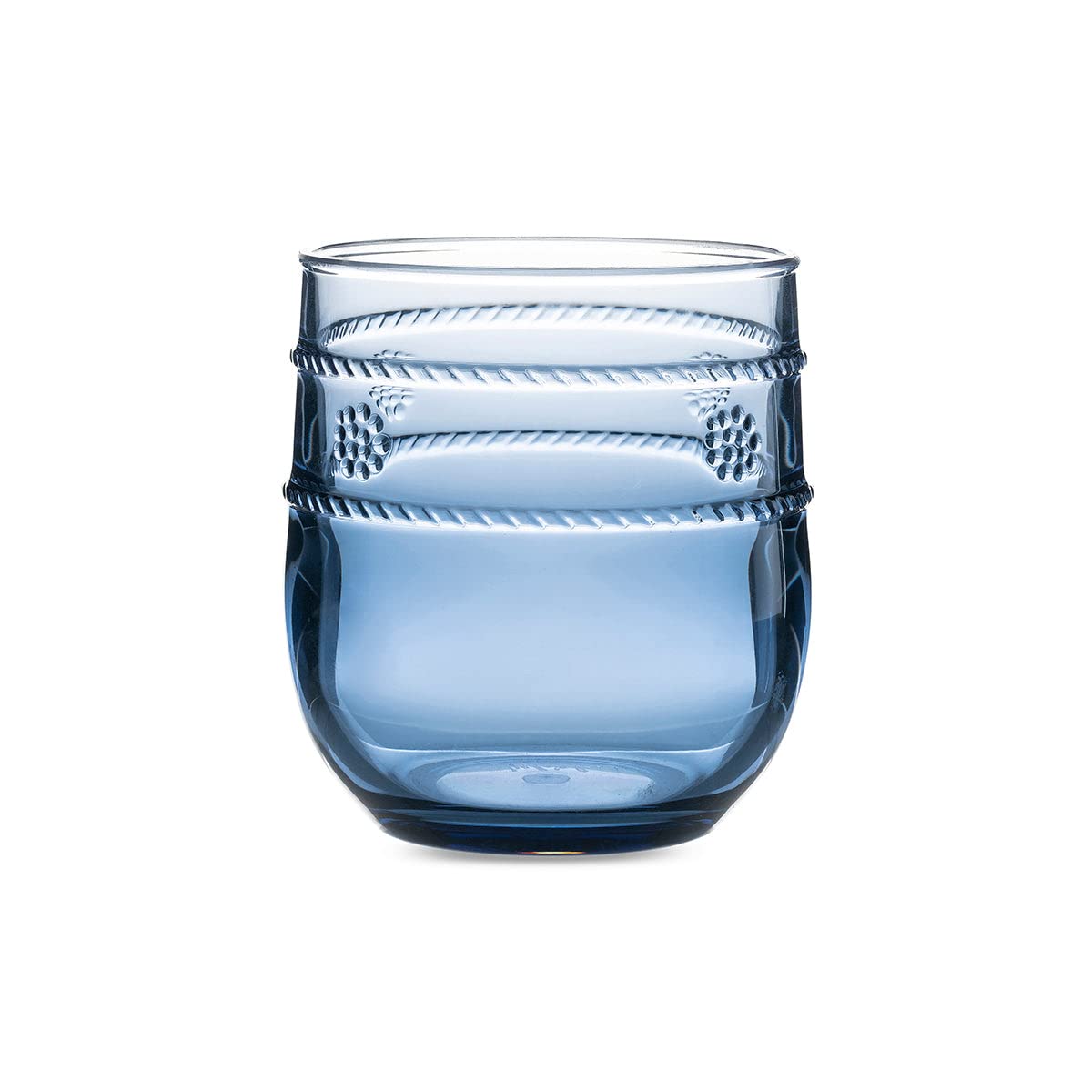 Juliska Blue Isabella Acrylic Tumbler - 16oz Unbreakable BPA-Free Drinking Cup with Embossed Design | Perfect for Iced Coffee, Smoothies & Outdoor Picnics