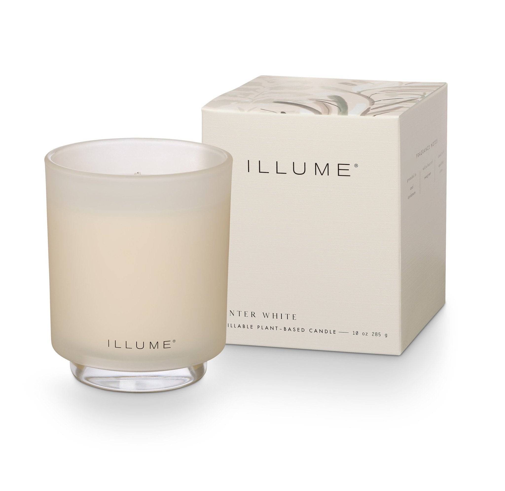 Winter White Refillable Boxed Glass Candle - Elegant Scented Candles for Home Decor, Gifts & Relaxation - Perfect for Christmas, Weddings & Cozy Evenings