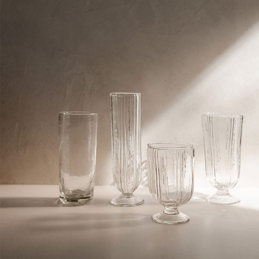 Ripple Ridge Water Glass - 12oz Clear Drinking Glass for Water, Juice & Cocktails - Perfect for Home, Restaurants & Bars