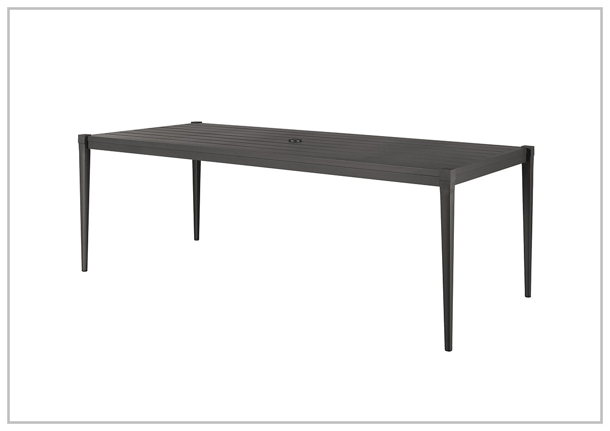 Universal Coastal Living Seneca Outdoor Concrete Rectangular Dining Table - Weatherproof Patio Furniture for Backyard, Poolside & Garden Dining