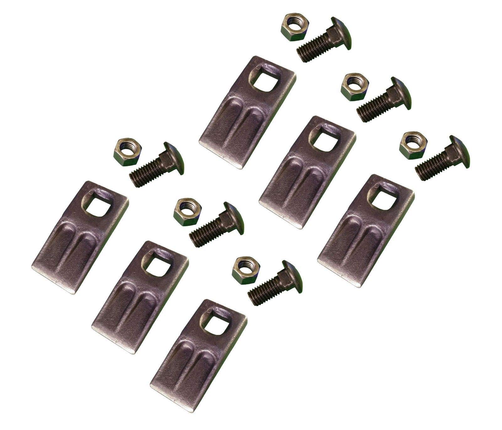 6-Pack Square Hole Replacement Auger Teeth with Hardware - SQ58-58PB, AT-5 for Excavator, Trenching & Construction Equipment
