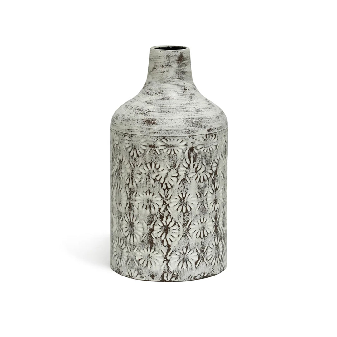 Floral Metal Vase - Elegant Home Decor for Centerpieces, Wedding Decorations & Gift Giving | Rustic Farmhouse Style Flower Holder