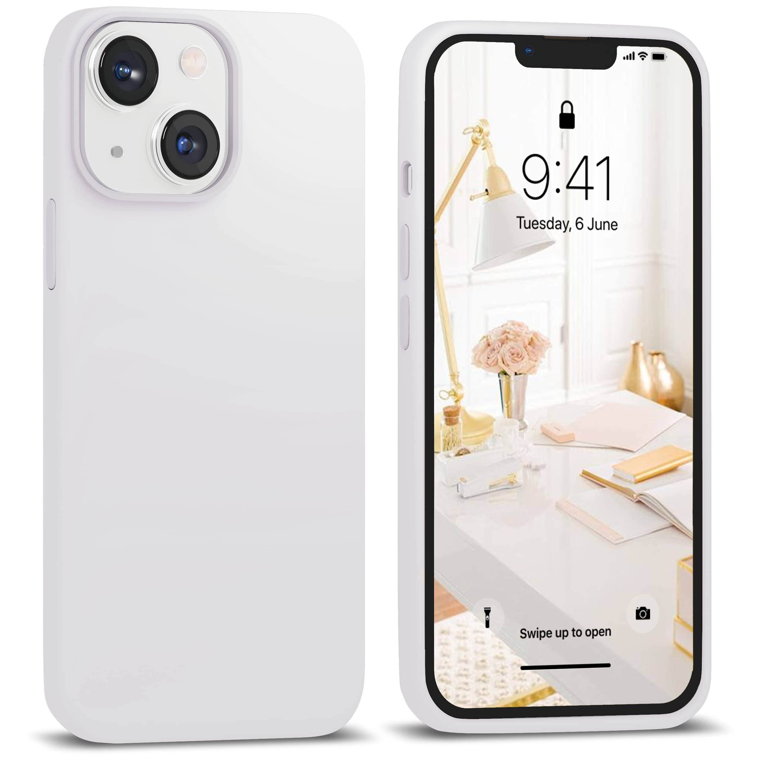 Premium Silicone iPhone 13 Mini Case - Ultra Slim Shockproof Protective Cover with Soft Anti-Scratch Microfiber Lining (5.4 inch, White) | Cute & Durable Phone Case for Men & Women | Perfect for Daily Use, Travel & Outdoor Activities