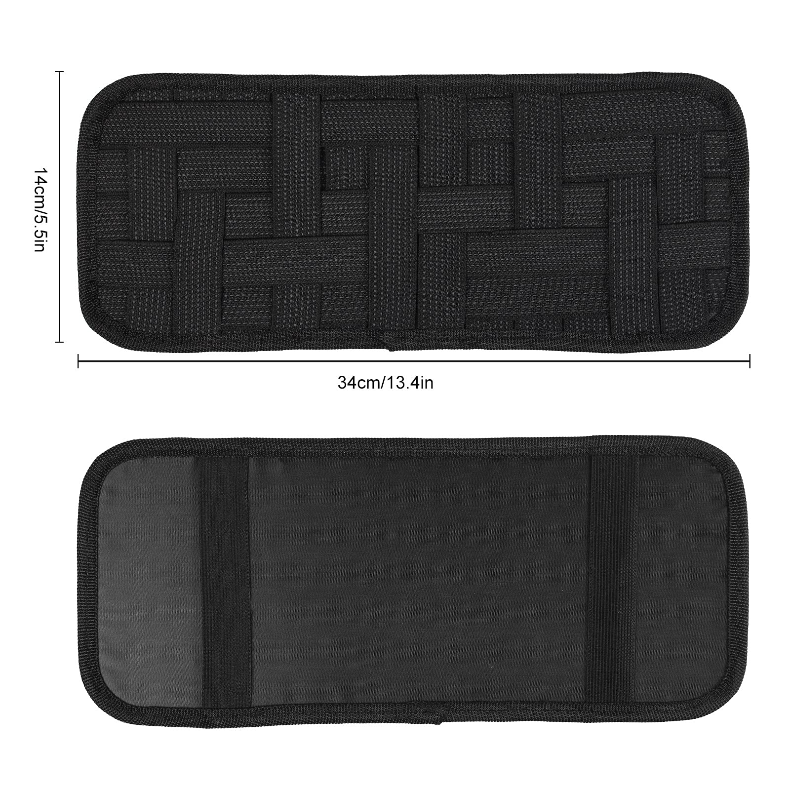 Car Sun Visor Organizer with Crossed Non-Slip Elastic Bands - Secure Storage for Sunglasses, Phones & Small Accessories - Perfect for Road Trips & Daily Commute