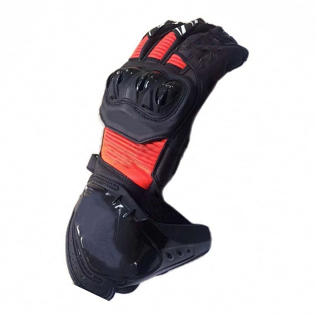 Premium 100% Genuine Leather Motorcycle Gloves for Racing & Off-Road Riding - Durable Cowhide Biker Gloves with Enhanced Grip & Protection - Ideal for Motorcycle Enthusiasts & Long-Distance Riders