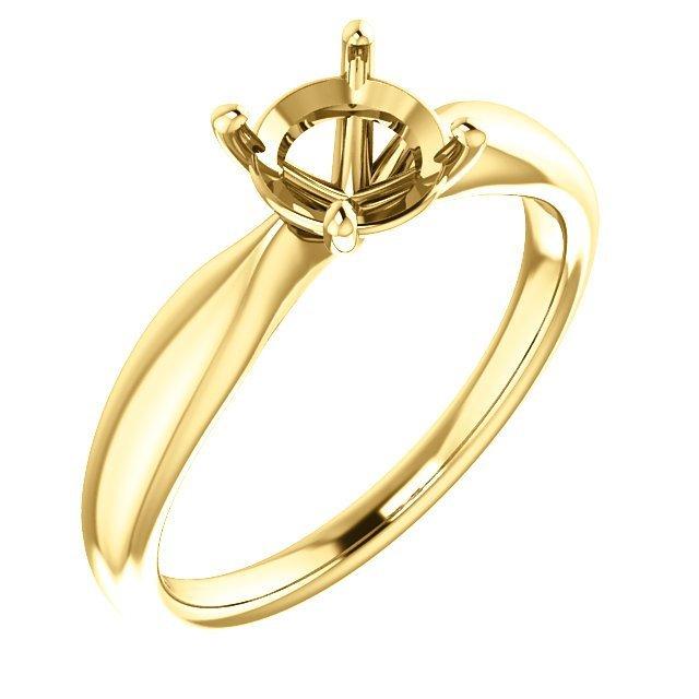 14KT Yellow Gold Tapered Solitaire Engagement Ring Setting - Fits Any Diamond Size & Shape - Perfect for Proposals, Weddings & Anniversary Gifts