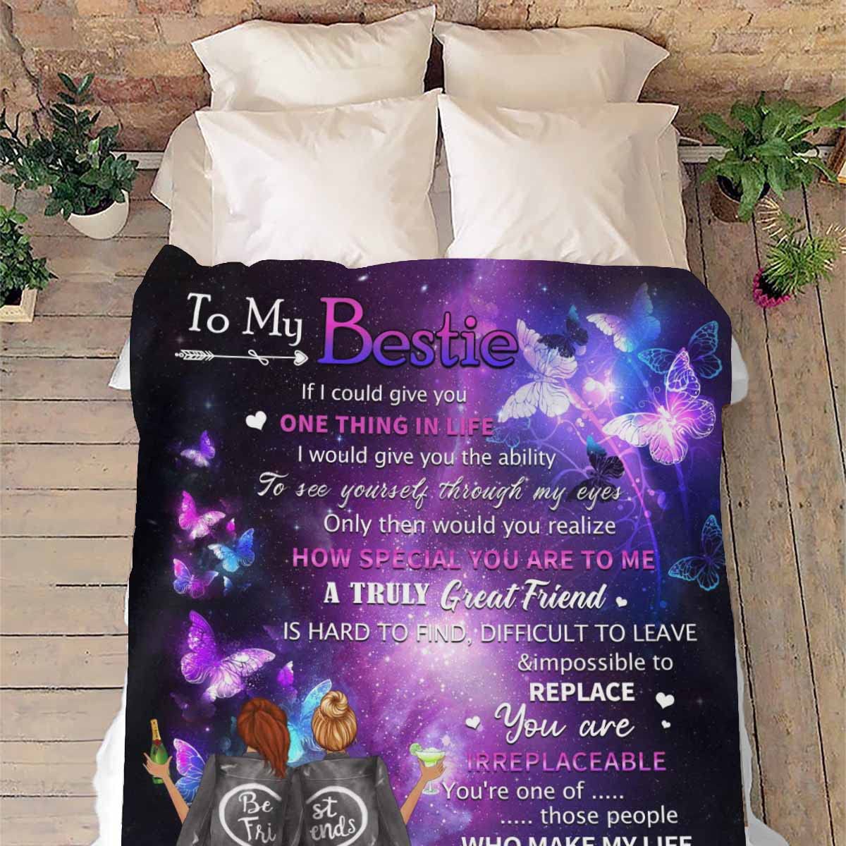 MyPupSocks Personalized Best Friend Blanket - Custom BFF Gift for Women & Teen Girls - 50x60 Inch Soft Fleece Throw - Perfect for Birthday, Long Distance Friendship & Cozy Home Decor