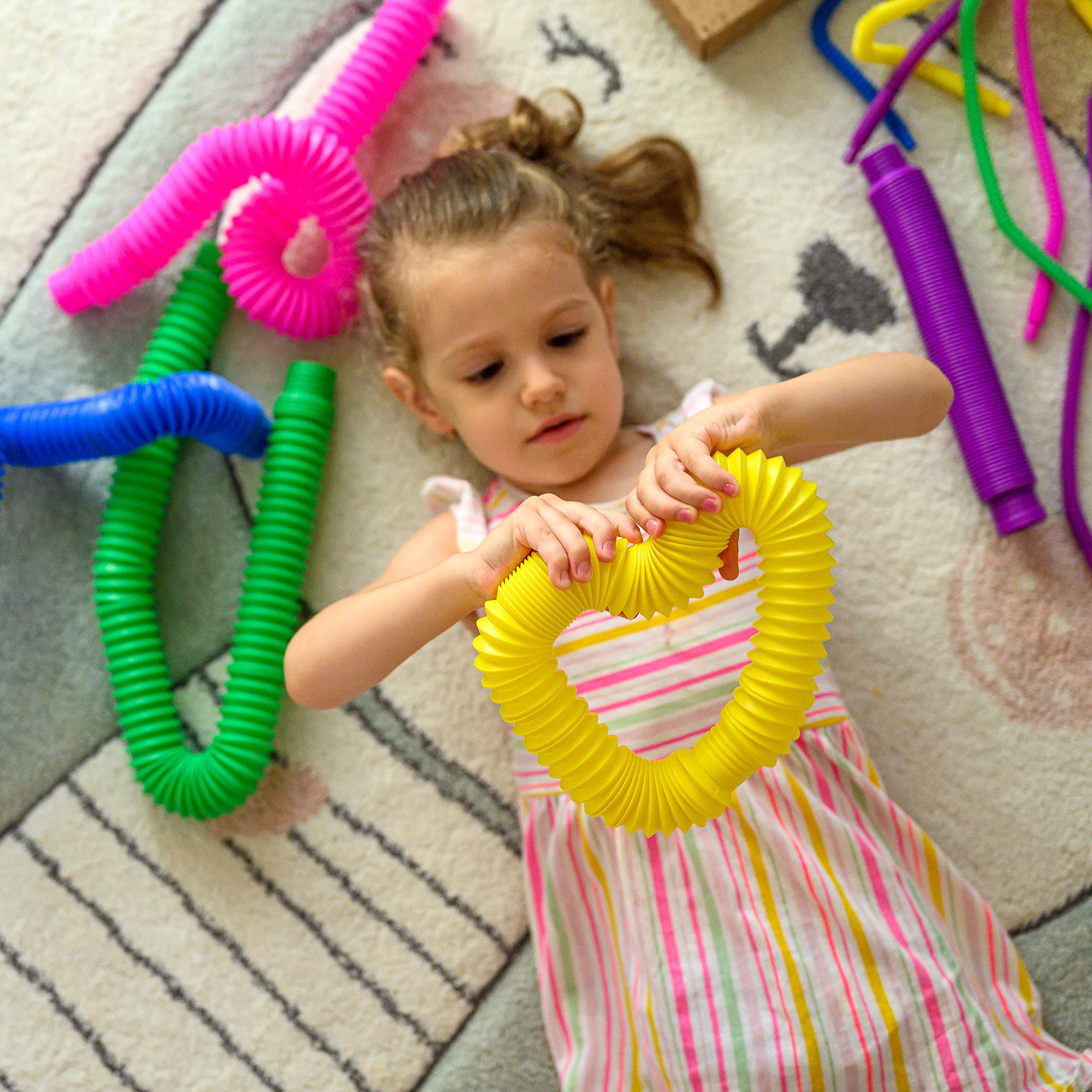 Jumbo Pop Tubes Sensory Toys for Kids - ADHD & Autism Fidget for Learning & Play