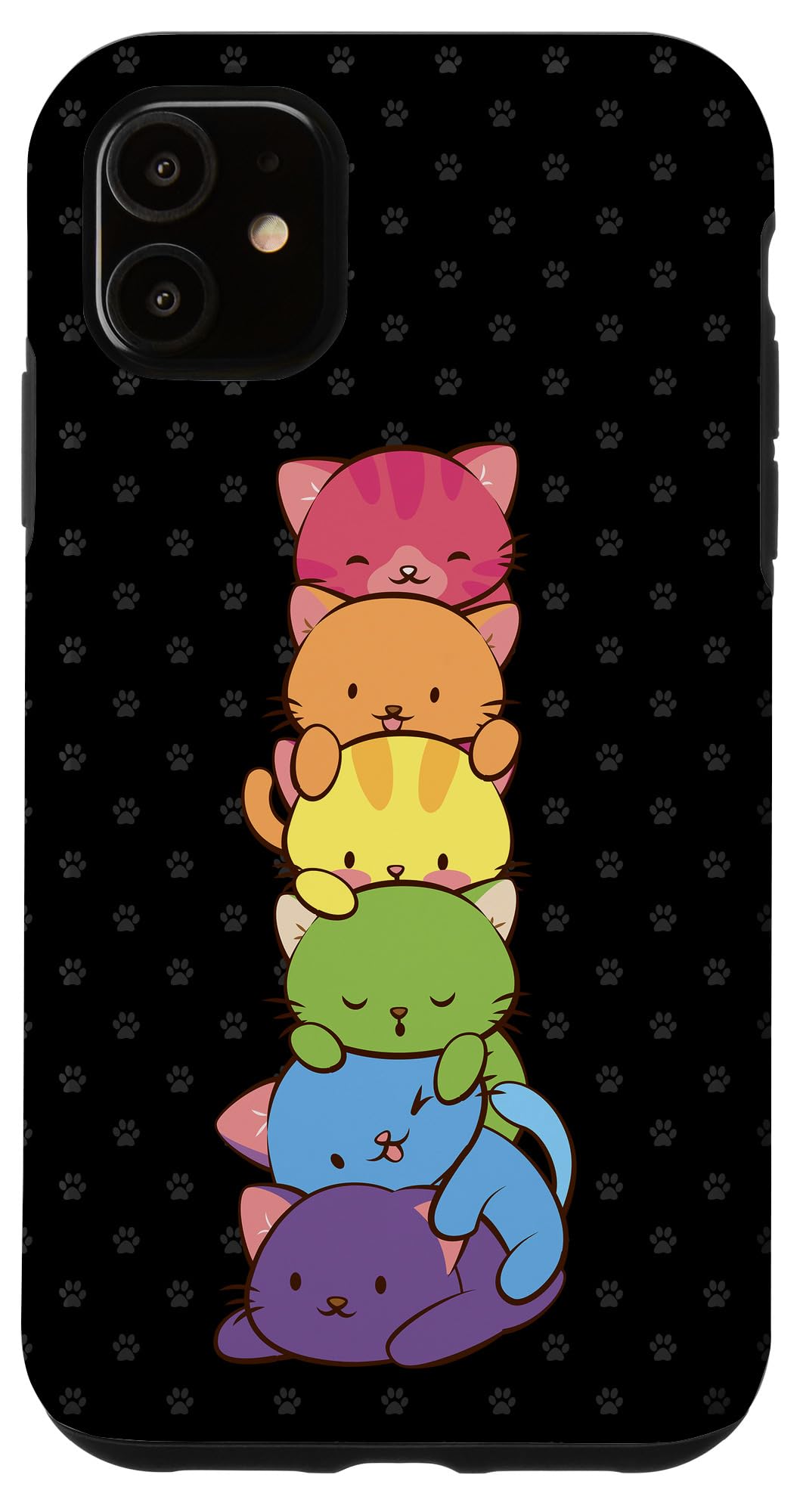 iPhone 11 Case - Rainbow Pride LGBT Anime Cat Design - Cute Kawaii Protective Cover for LGBTQ+ Community | Perfect for Pride Month, Festivals & Daily Use