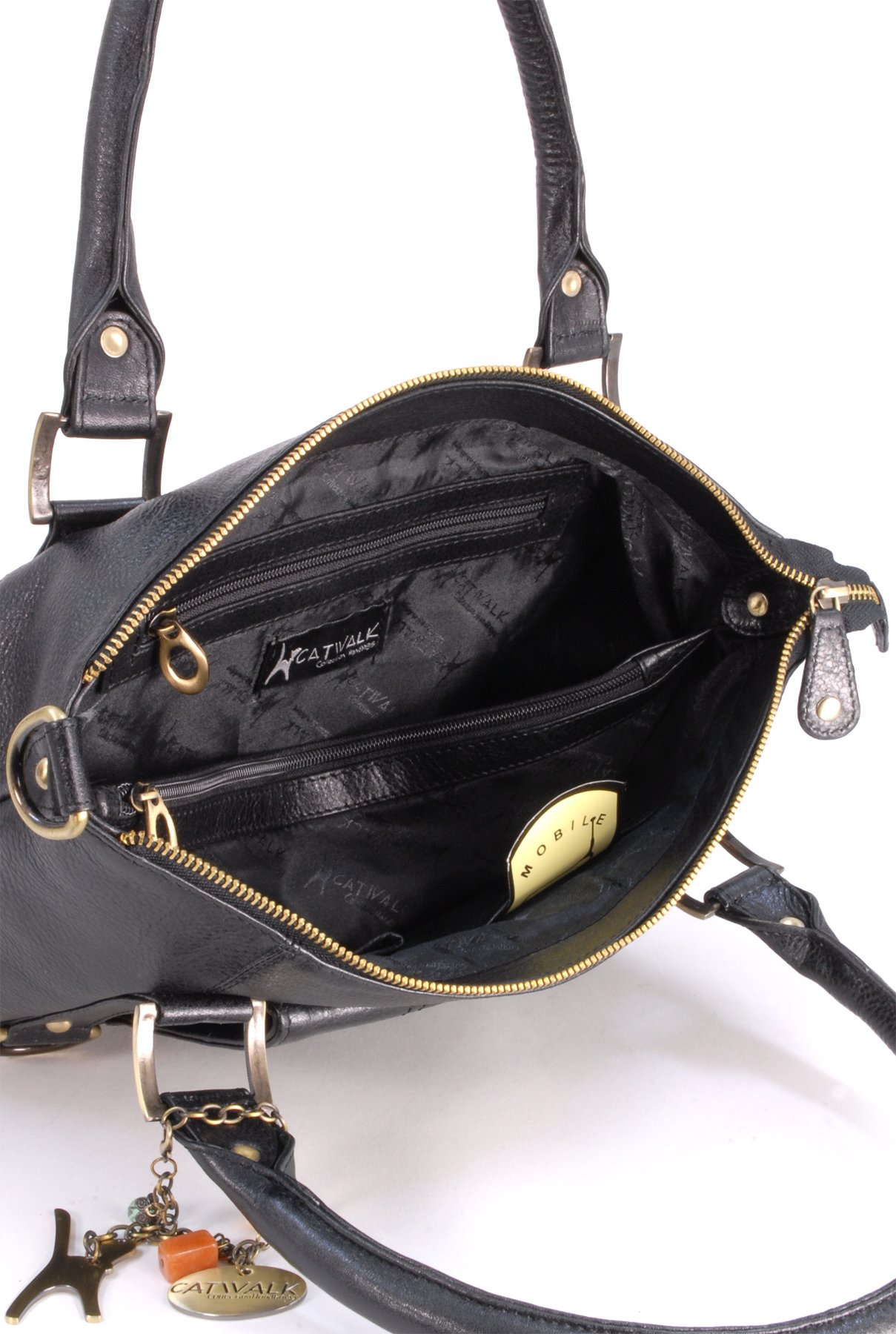 Catwalk Collection Women's Large Leather Shoulder Bag - A4 Size Work Tote with Adjustable Crossbody Strap - Premium Office Handbag for Professional Women - Perfect for Work, Business Meetings & Daily Commute