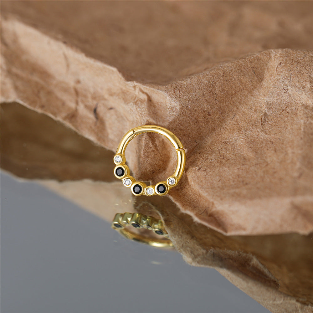 16G Turkish Eye Nose Ring - Hypoallergenic Surgical Steel Septum Hoop Piercing Jewelry for Women & Men | Perfect for Daith, Cartilage, and Nostril Piercings | Trendy Boho Style Body Jewelry