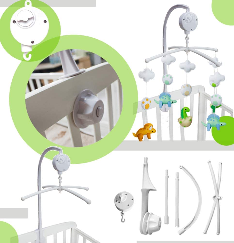 Dinosaur Crib Mobile - Musical Baby Crib Toys with Soothing Sounds | Perfect for Nursery Decor & Infant Sleep Aid