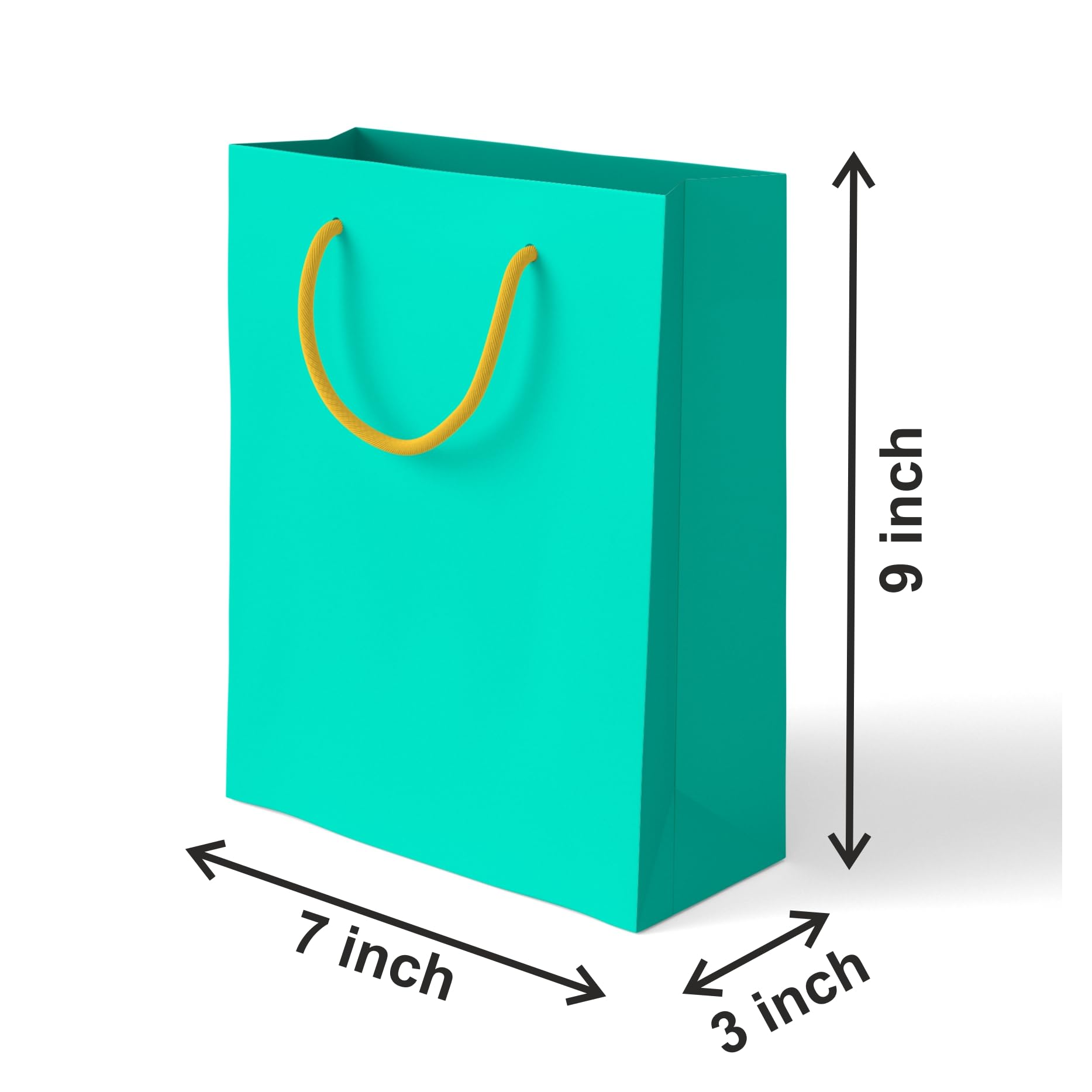 Eco-Friendly Green Gift Bags 7x9x3 Inches - Bulk Pack of 10 Plain Paper Bags for Party Favors, Wedding Favors, Birthday Gifts & Small Presents - Perfect for Baby Showers, Bridal Parties & Corporate Events